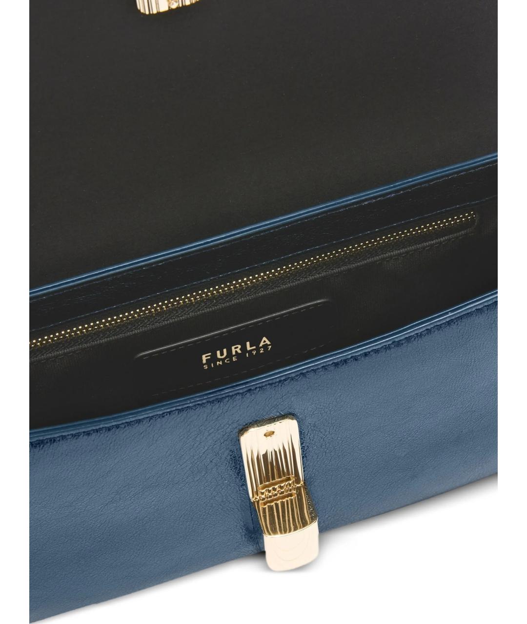 FURLA Синяя кожаная сумка через плечо, фото 3