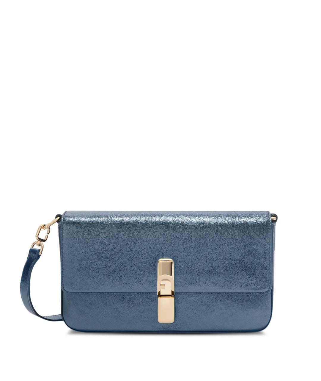 FURLA Синяя кожаная сумка через плечо, фото 1