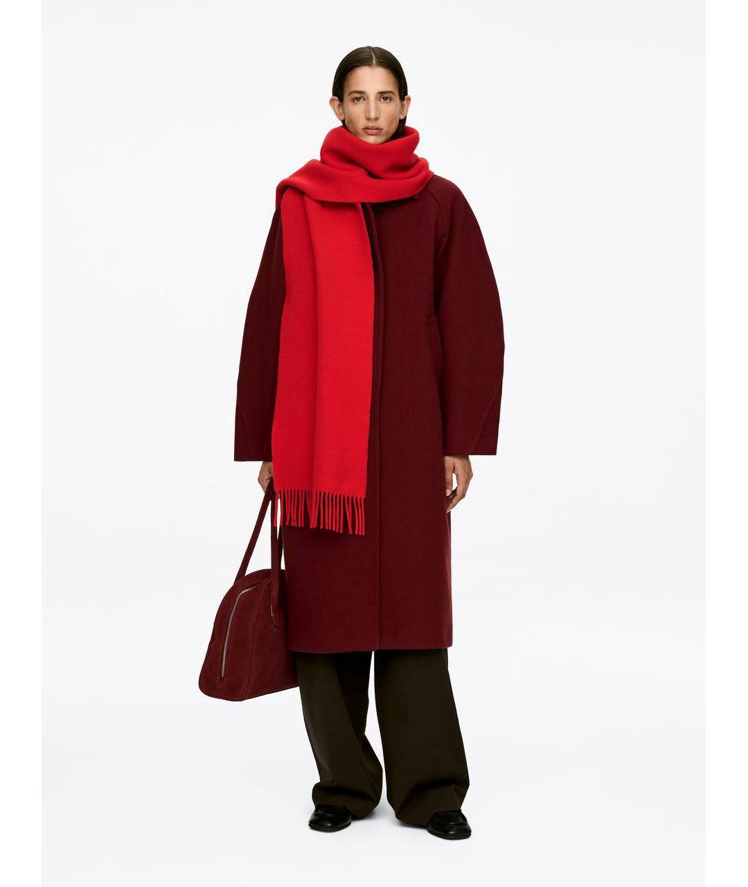 ARKET Красный шерстяной шарф, фото 4
