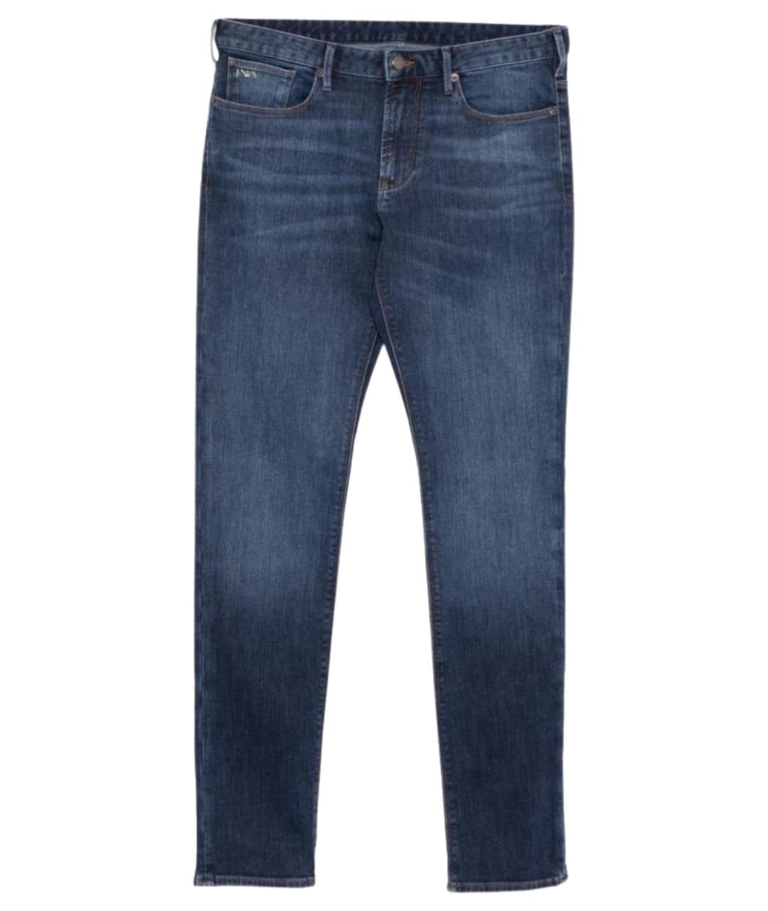 EMPORIO ARMANI Синие хлопко-эластановые джинсы скинни, фото 1