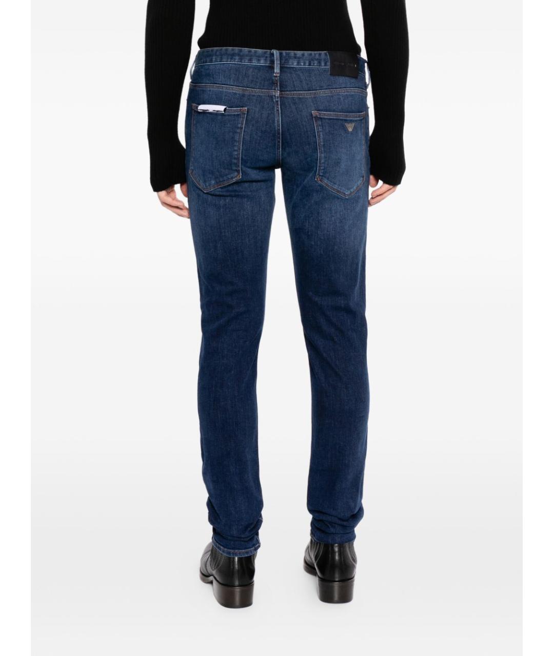 EMPORIO ARMANI Синие хлопко-эластановые джинсы скинни, фото 5
