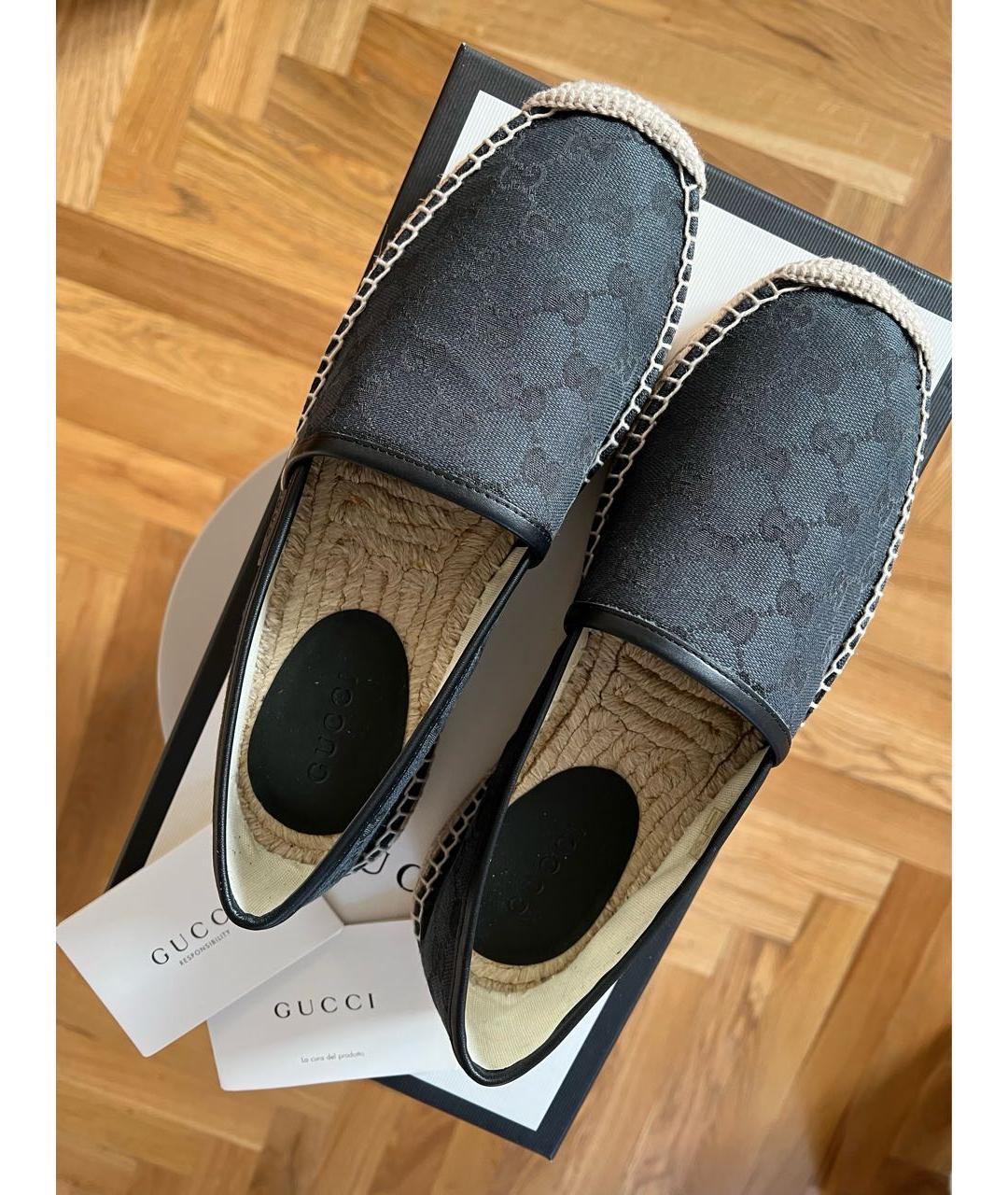 GUCCI Черные текстильные эспадрильи, фото 2