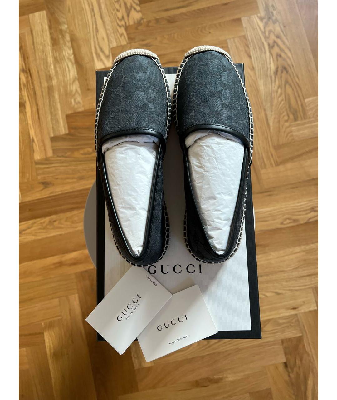 GUCCI Черные текстильные эспадрильи, фото 6