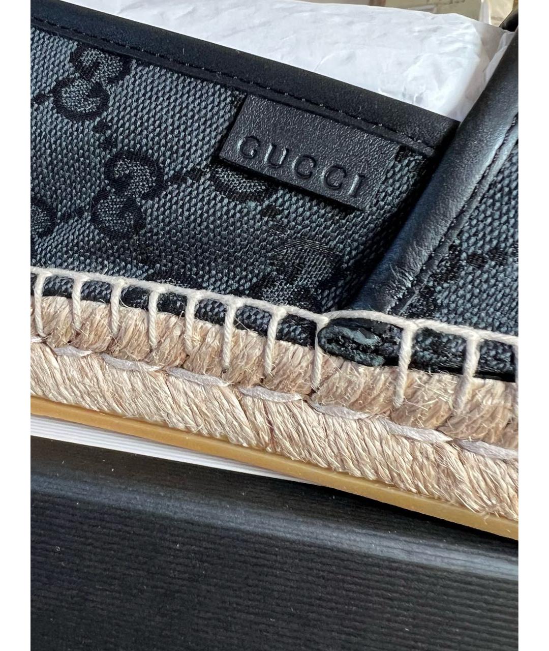 GUCCI Черные текстильные эспадрильи, фото 3