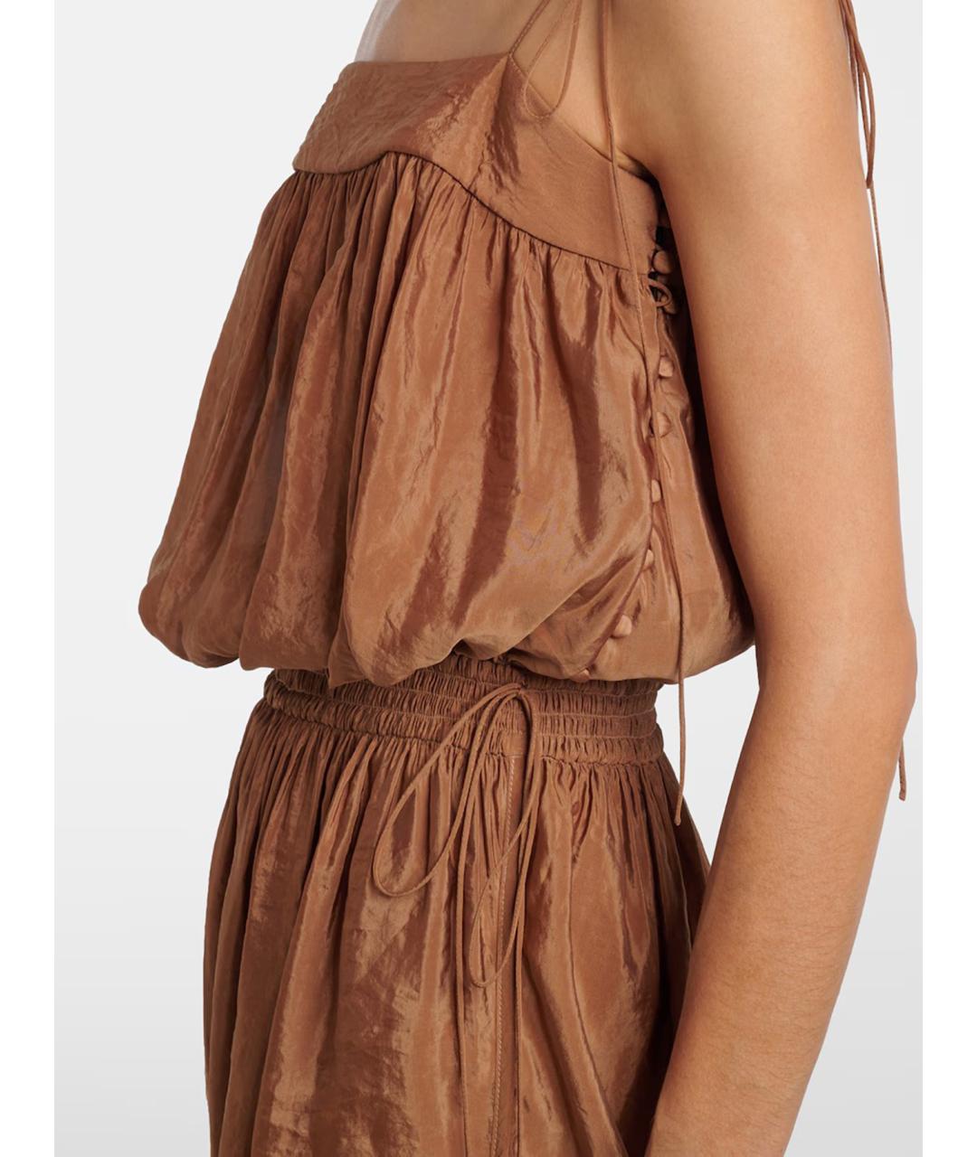 SAINT LAURENT Бежевое полиэстеровое повседневное платье, фото 3