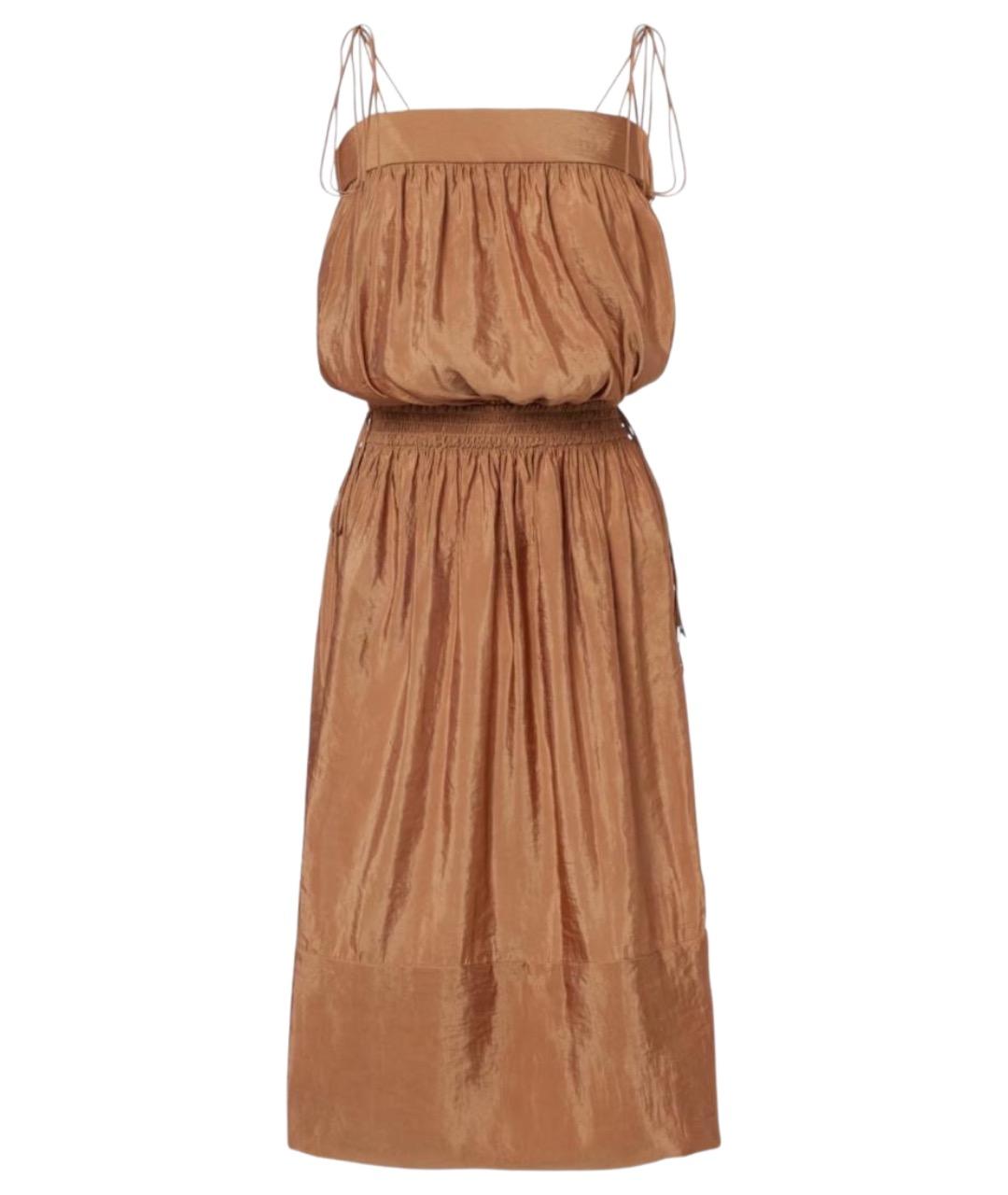 SAINT LAURENT Бежевое полиэстеровое повседневное платье, фото 1