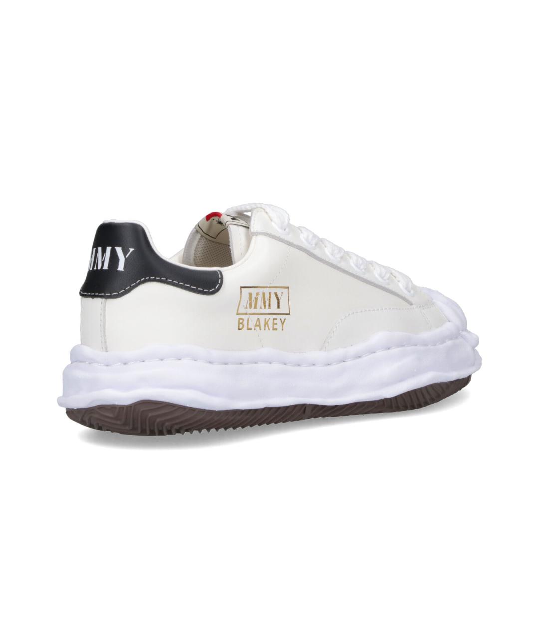 MAISON MIHARA YASUHIRO Белые кожаные кроссовки, фото 4