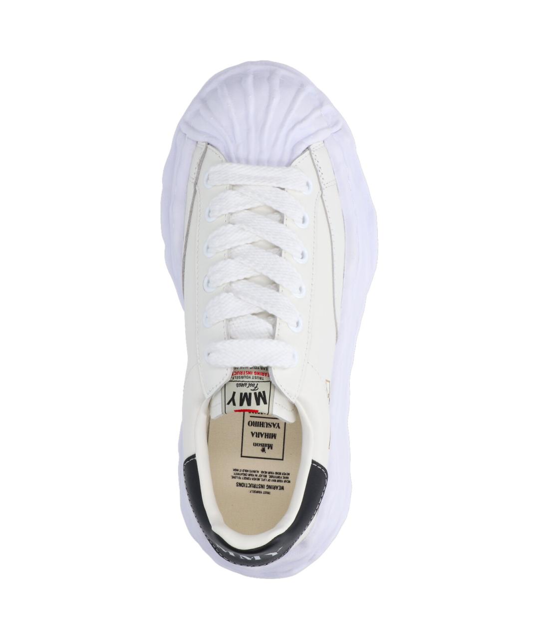 MAISON MIHARA YASUHIRO Белые кожаные кроссовки, фото 5