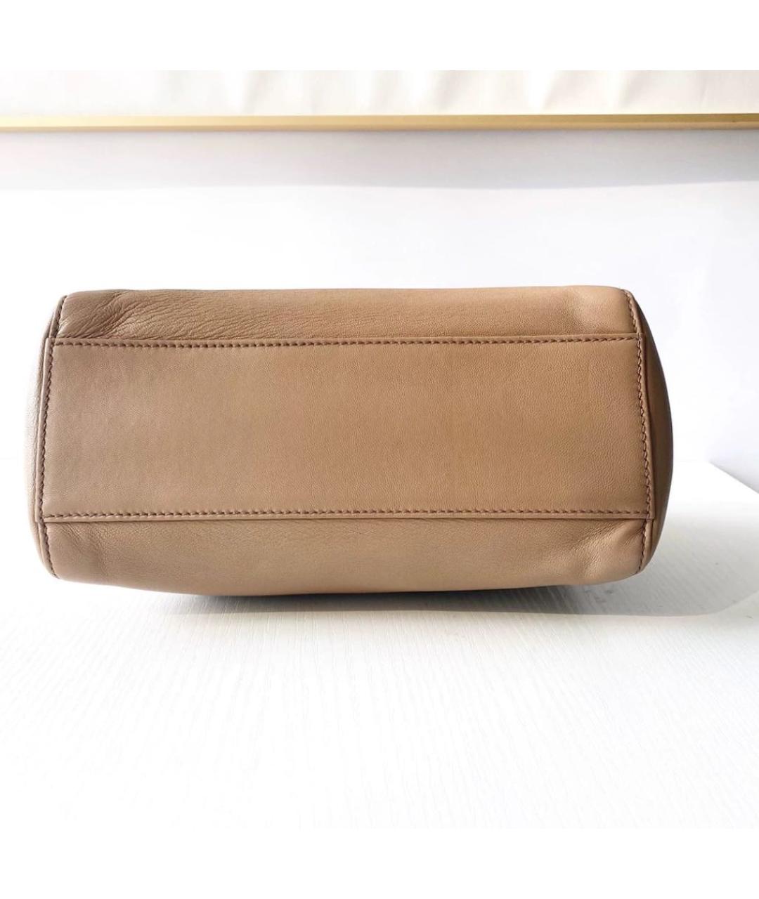FENDI Бежевая кожаная сумка через плечо, фото 5