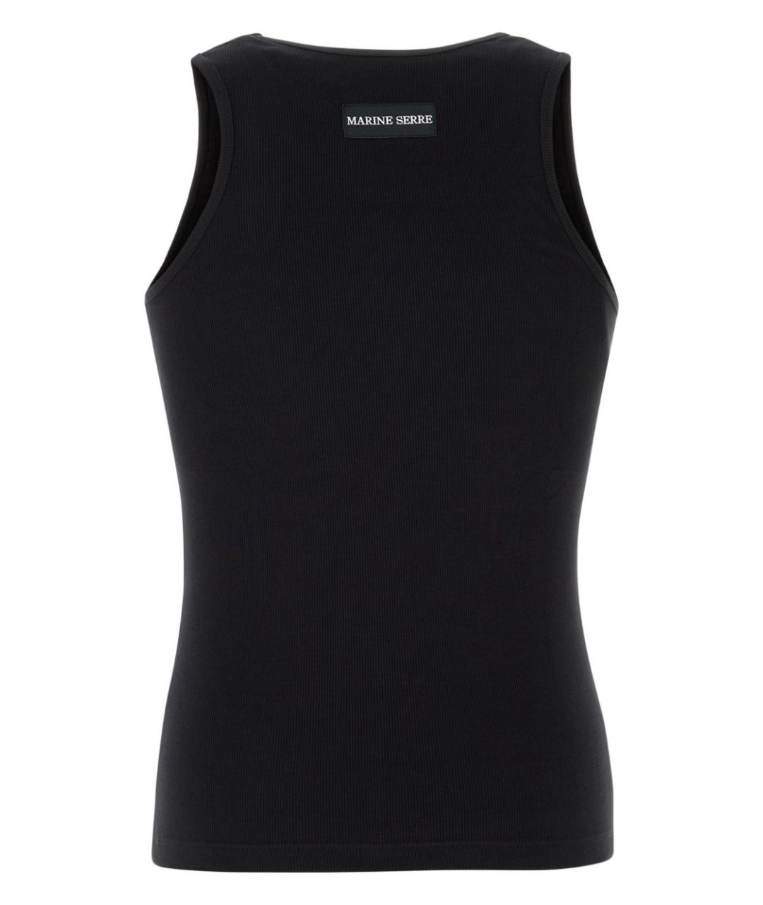 MARINE SERRE Черная хлопковая майка, фото 2