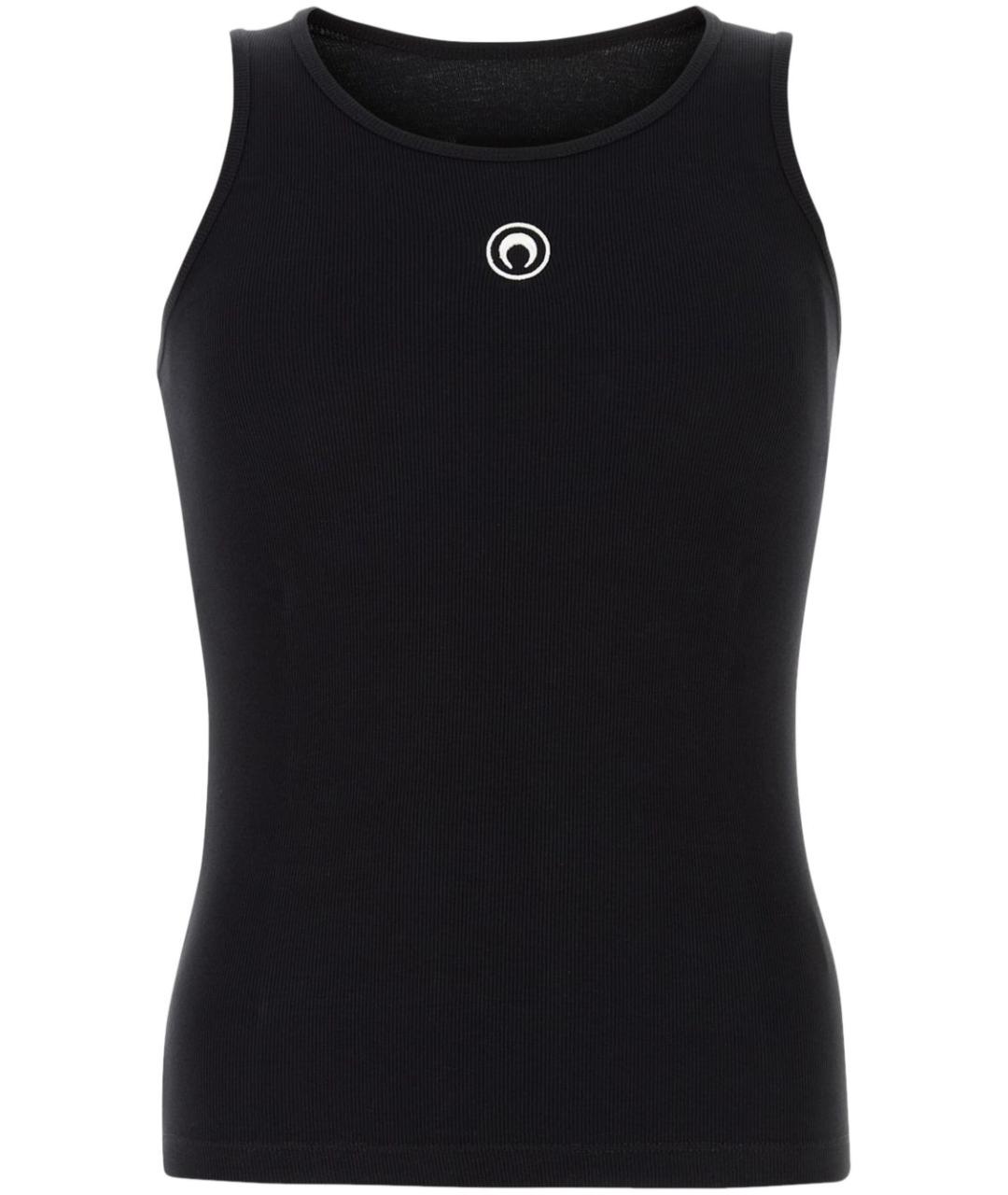 MARINE SERRE Черная хлопковая майка, фото 1