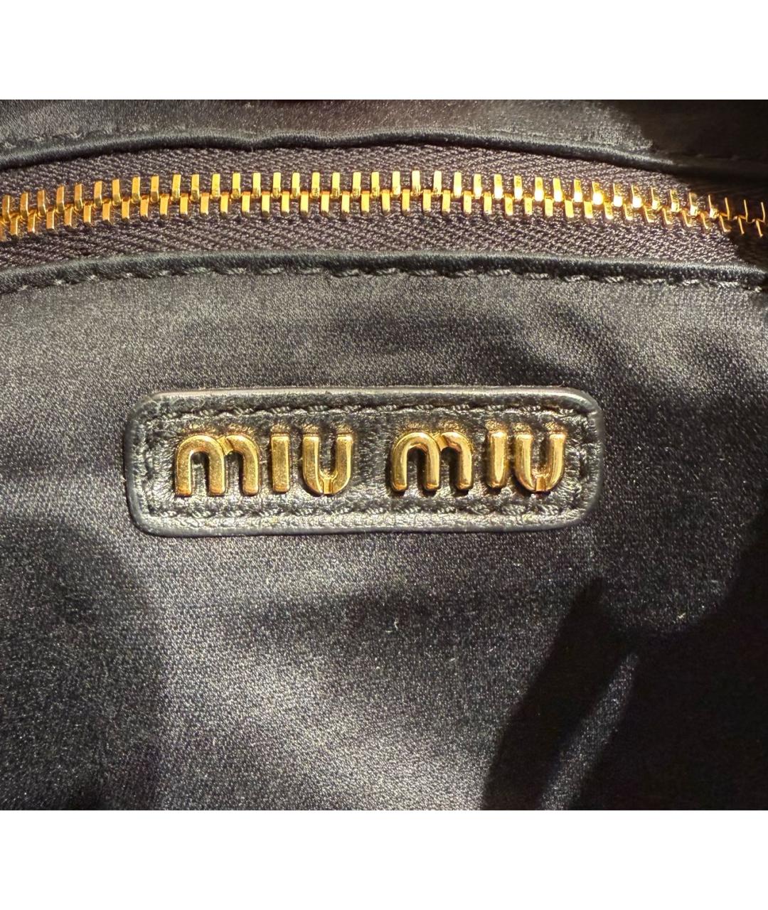 MIU MIU Черная кожаная сумка через плечо, фото 7