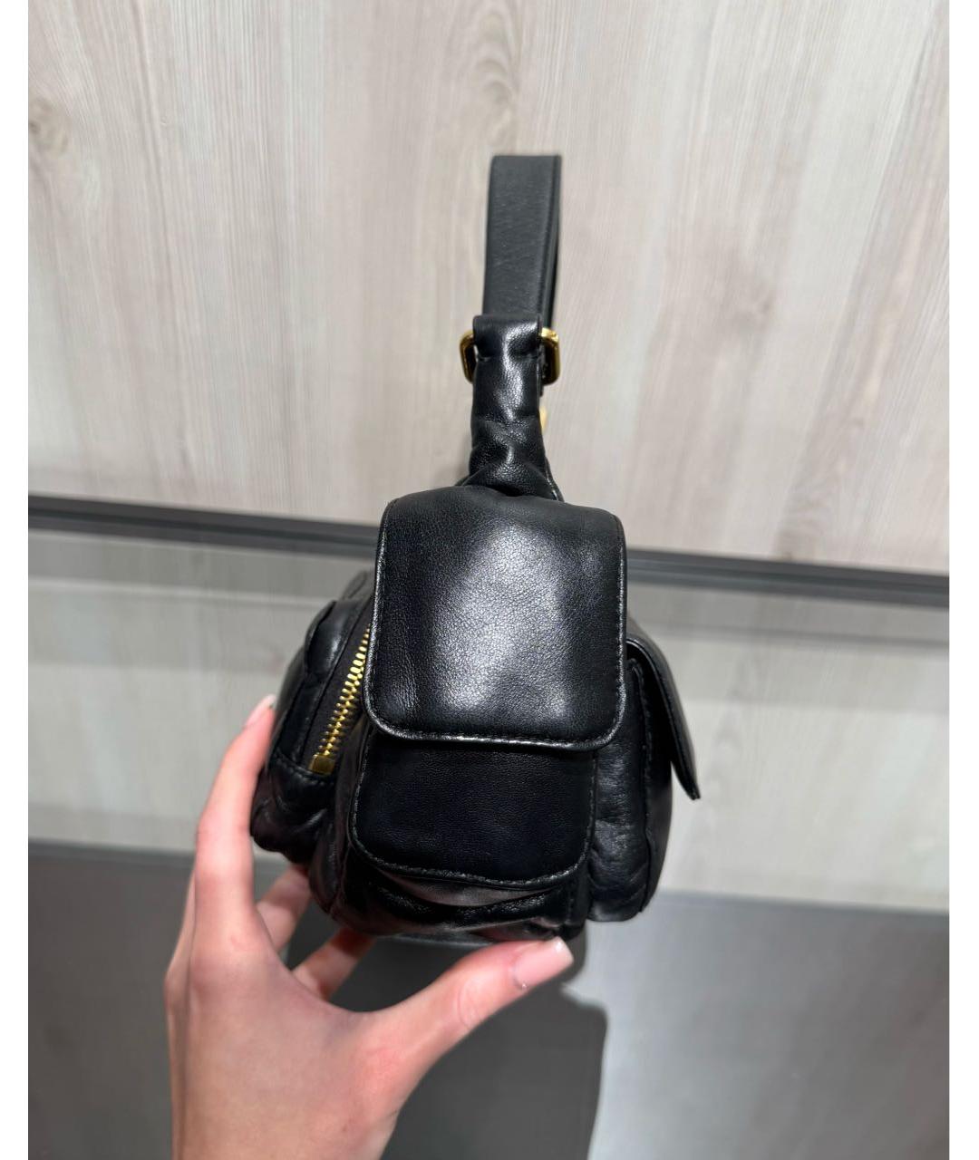 MIU MIU Черная кожаная сумка через плечо, фото 4