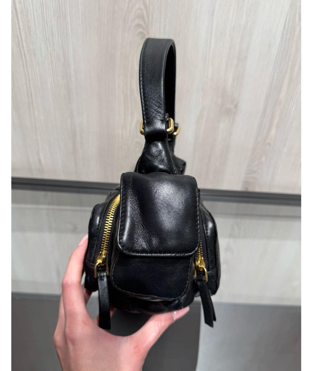 MIU MIU Черная кожаная сумка через плечо, фото 5