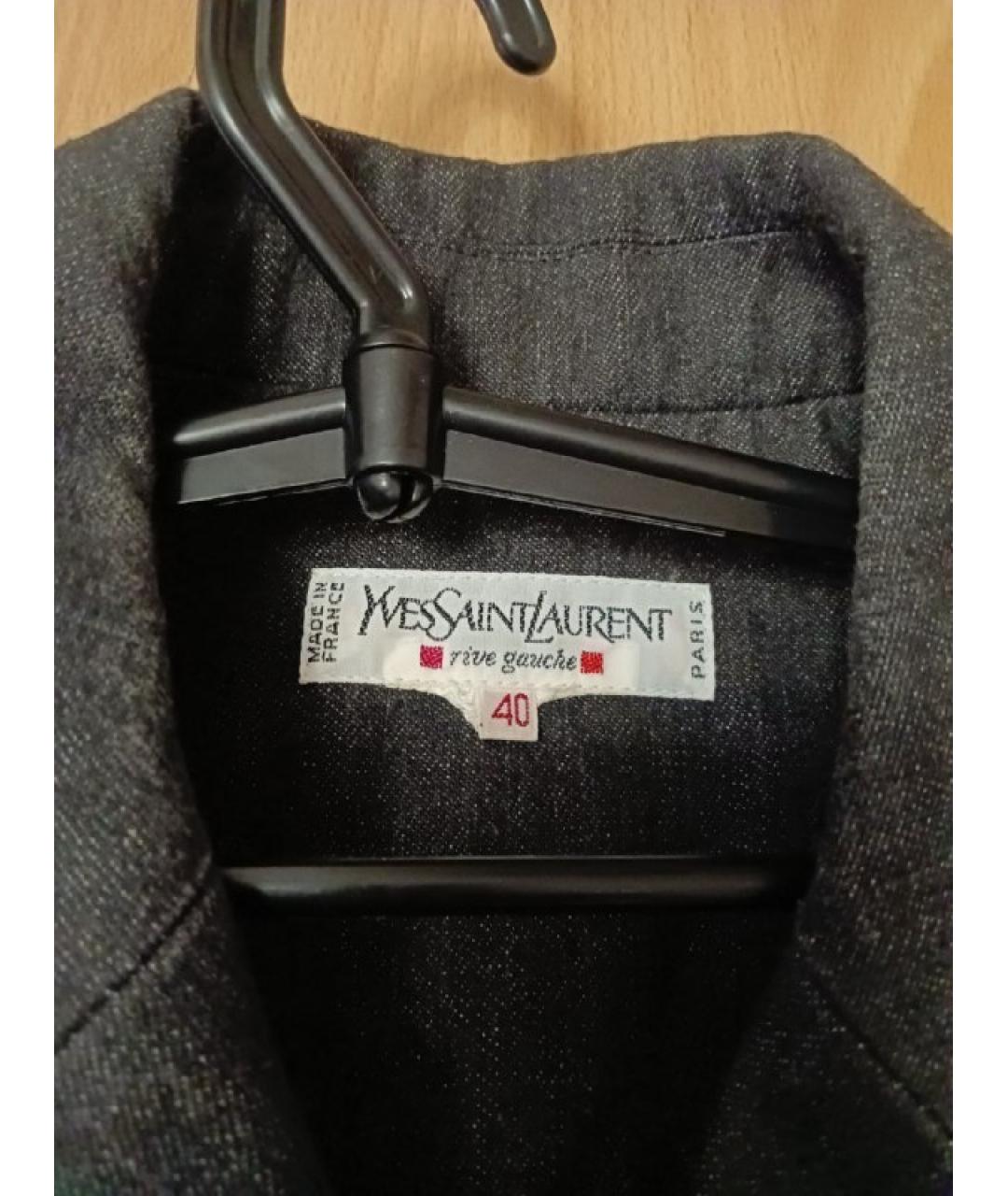 SAINT LAURENT Черный деним жакет/пиджак, фото 3