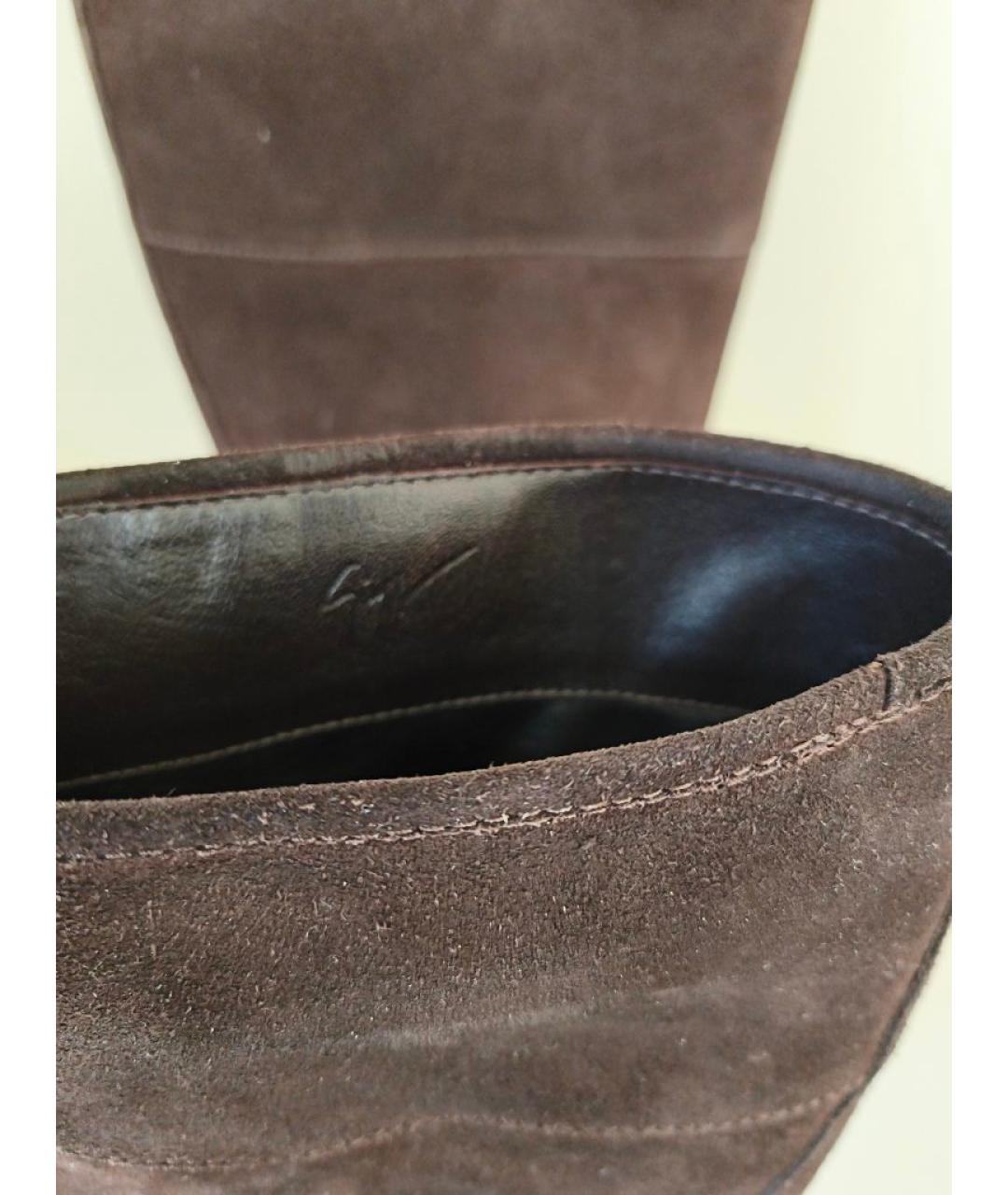 GIUSEPPE ZANOTTI DESIGN Коричневые замшевые сапоги, фото 6