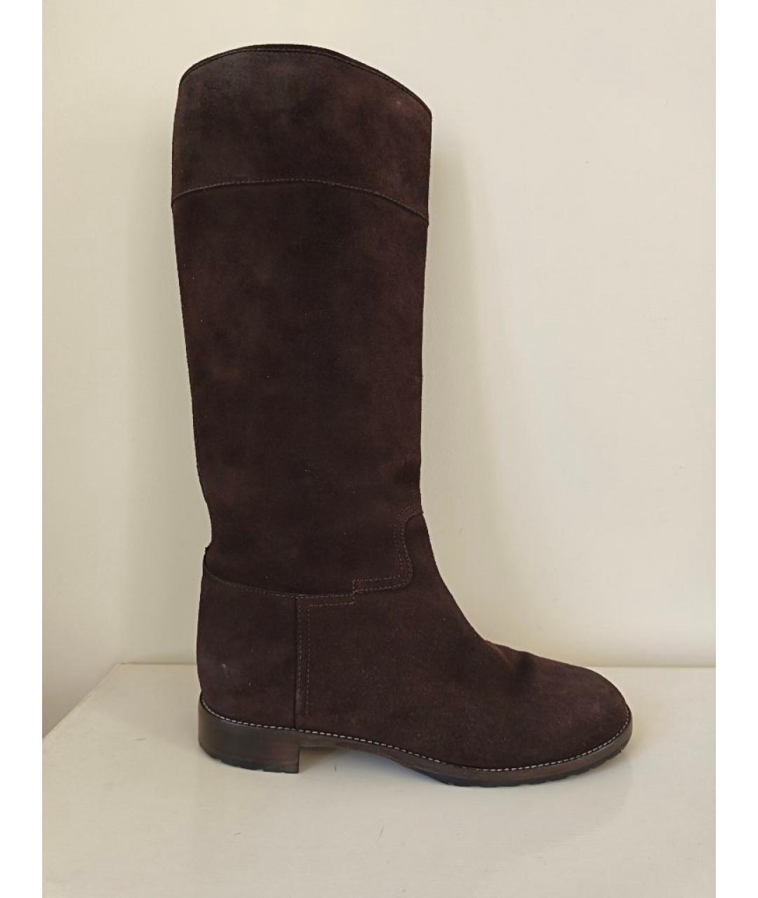GIUSEPPE ZANOTTI DESIGN Коричневые замшевые сапоги, фото 10