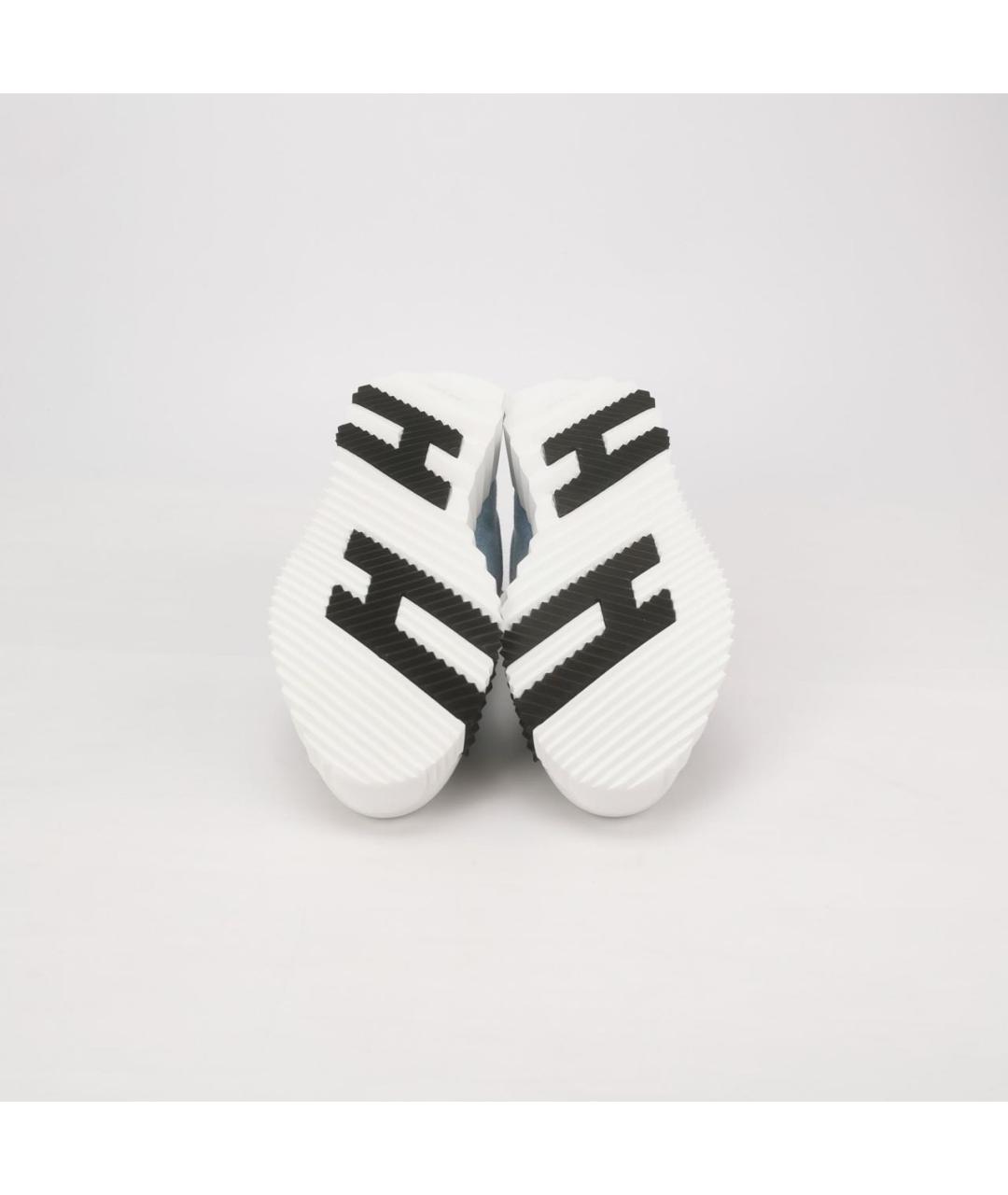 HERMES Голубые текстильные кроссовки, фото 5