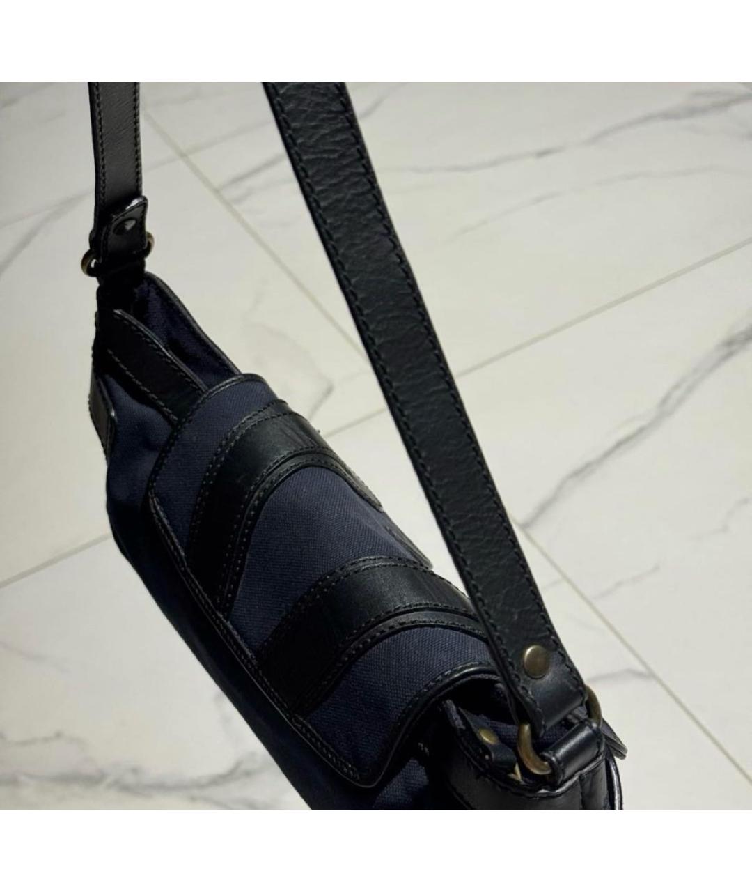 BURBERRY Темно-синяя деним сумка через плечо, фото 5