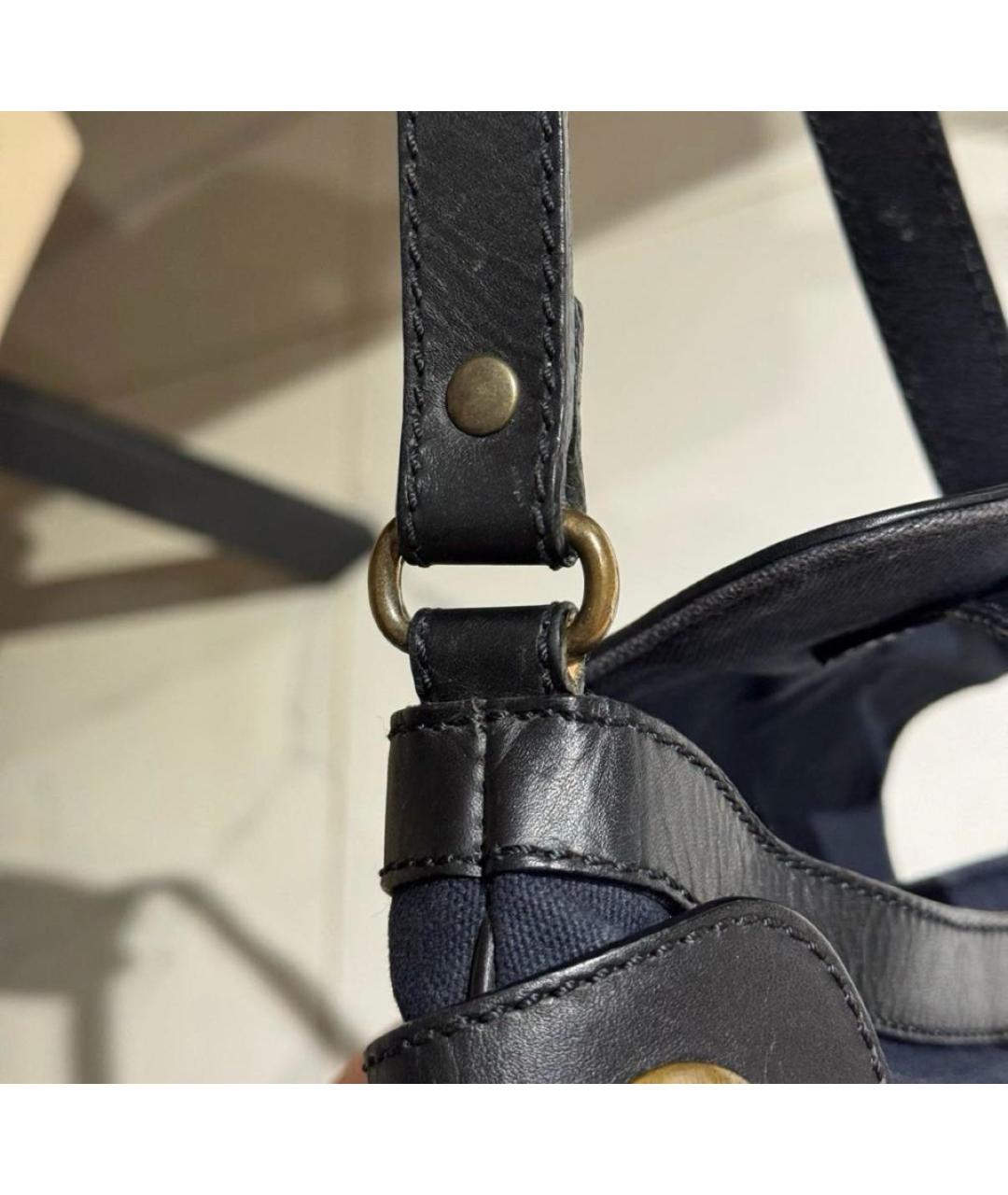 BURBERRY Темно-синяя деним сумка через плечо, фото 6