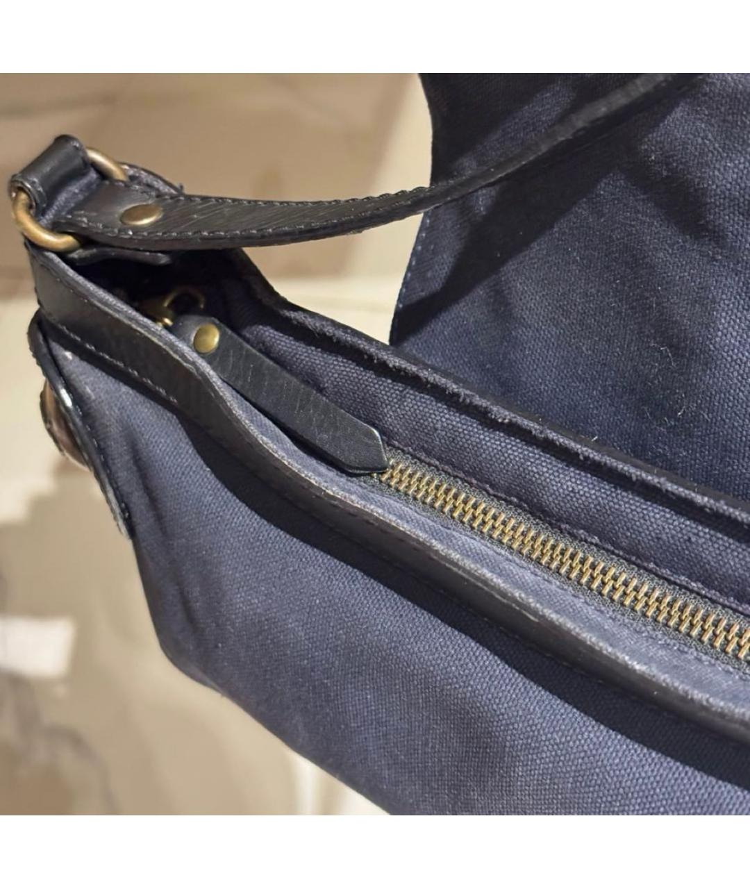 BURBERRY Темно-синяя деним сумка через плечо, фото 4