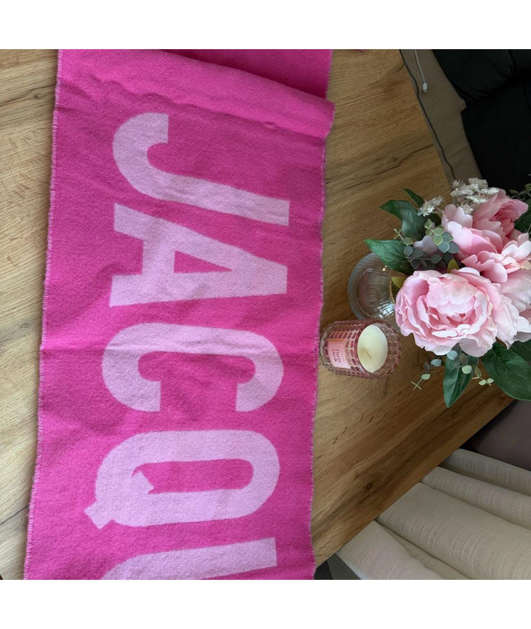 JACQUEMUS Розовый шерстяной шарф, фото 5