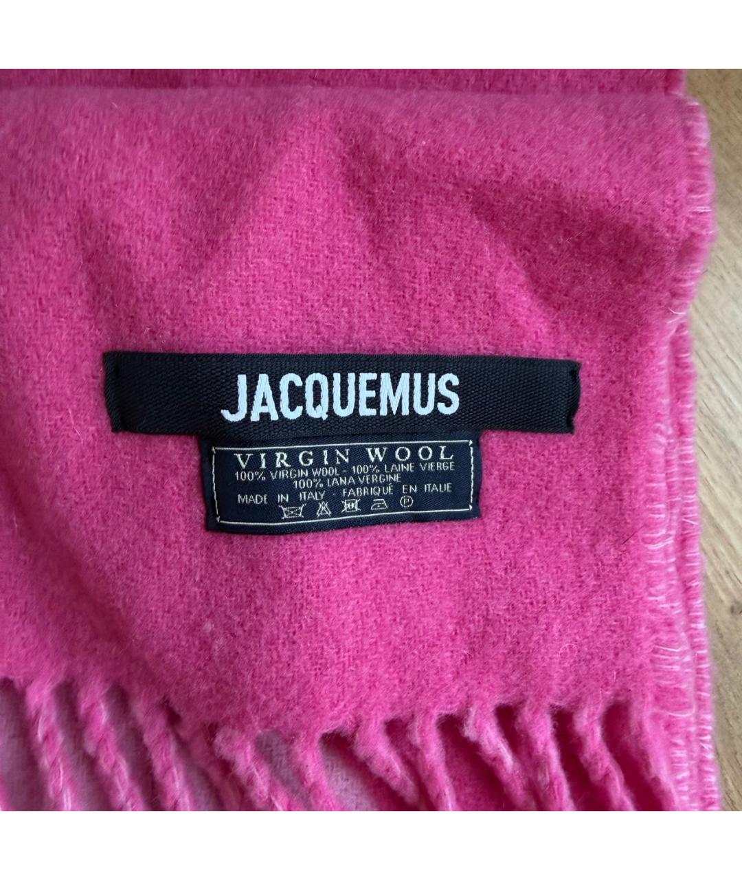 JACQUEMUS Розовый шерстяной шарф, фото 3