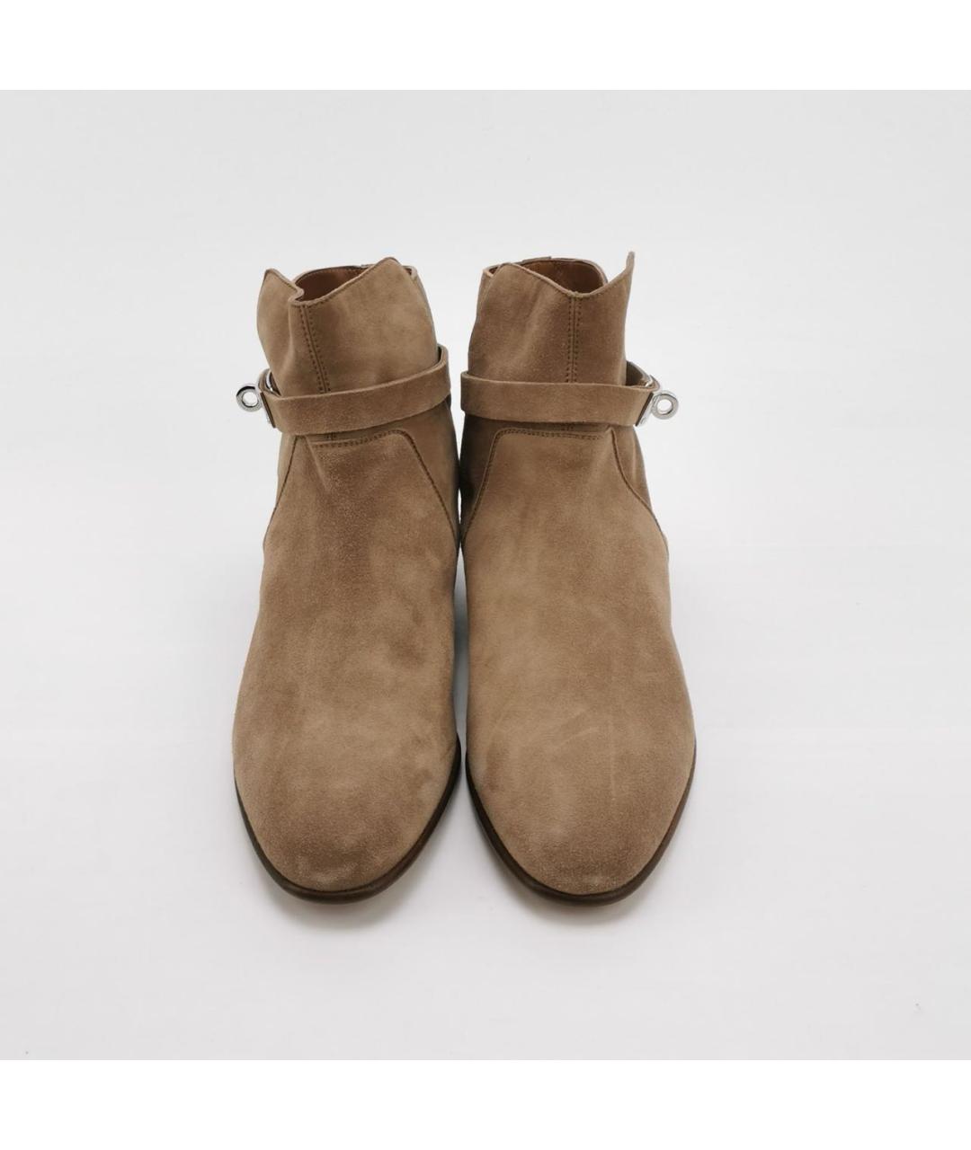 HERMES Коричневые замшевые полусапоги, фото 3