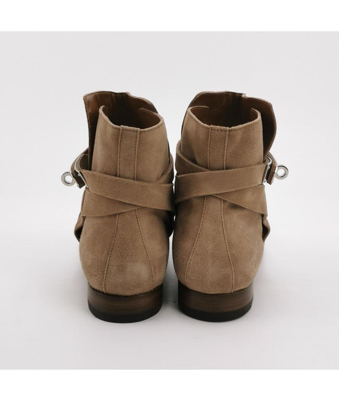 HERMES Коричневые замшевые полусапоги, фото 4