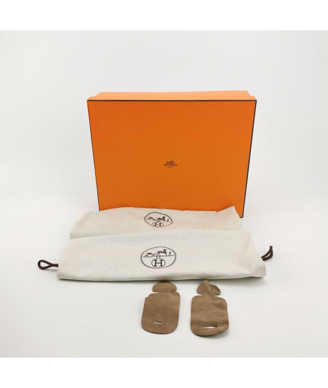 HERMES Коричневые замшевые полусапоги, фото 6