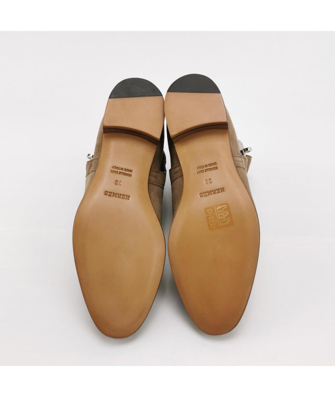 HERMES Коричневые замшевые полусапоги, фото 5