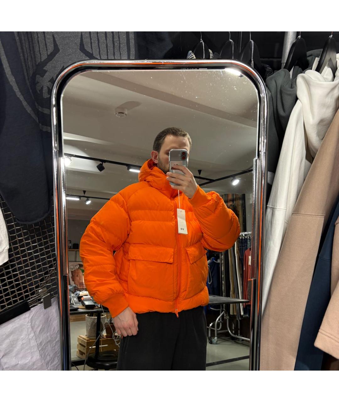 Y-3 Оранжевый синтетический пуховик, фото 8