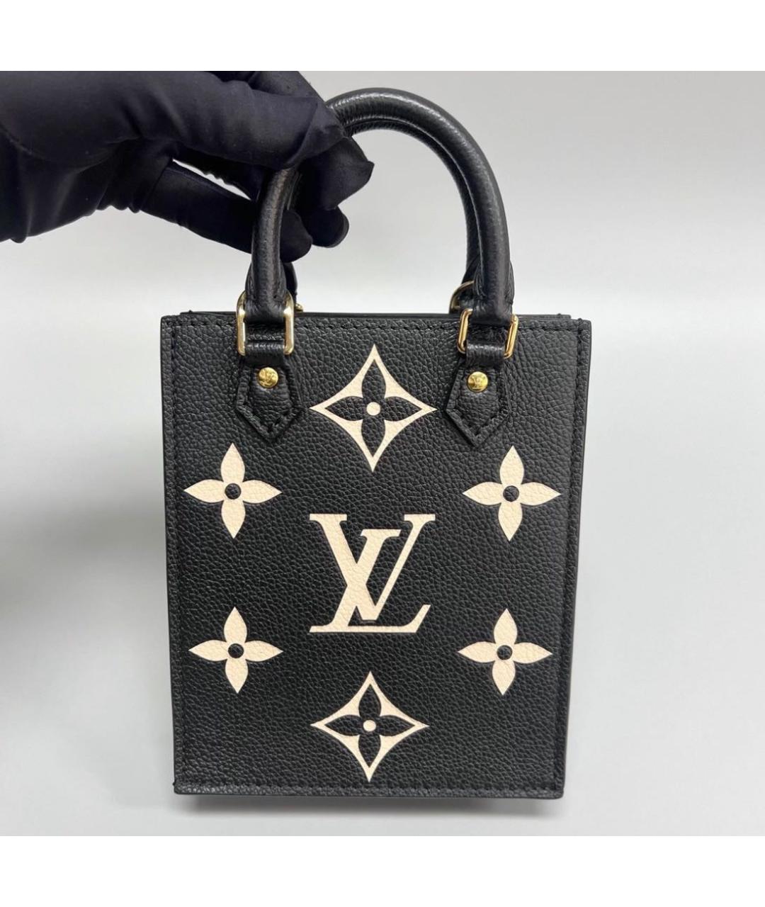 LOUIS VUITTON Черная кожаная сумка через плечо, фото 5