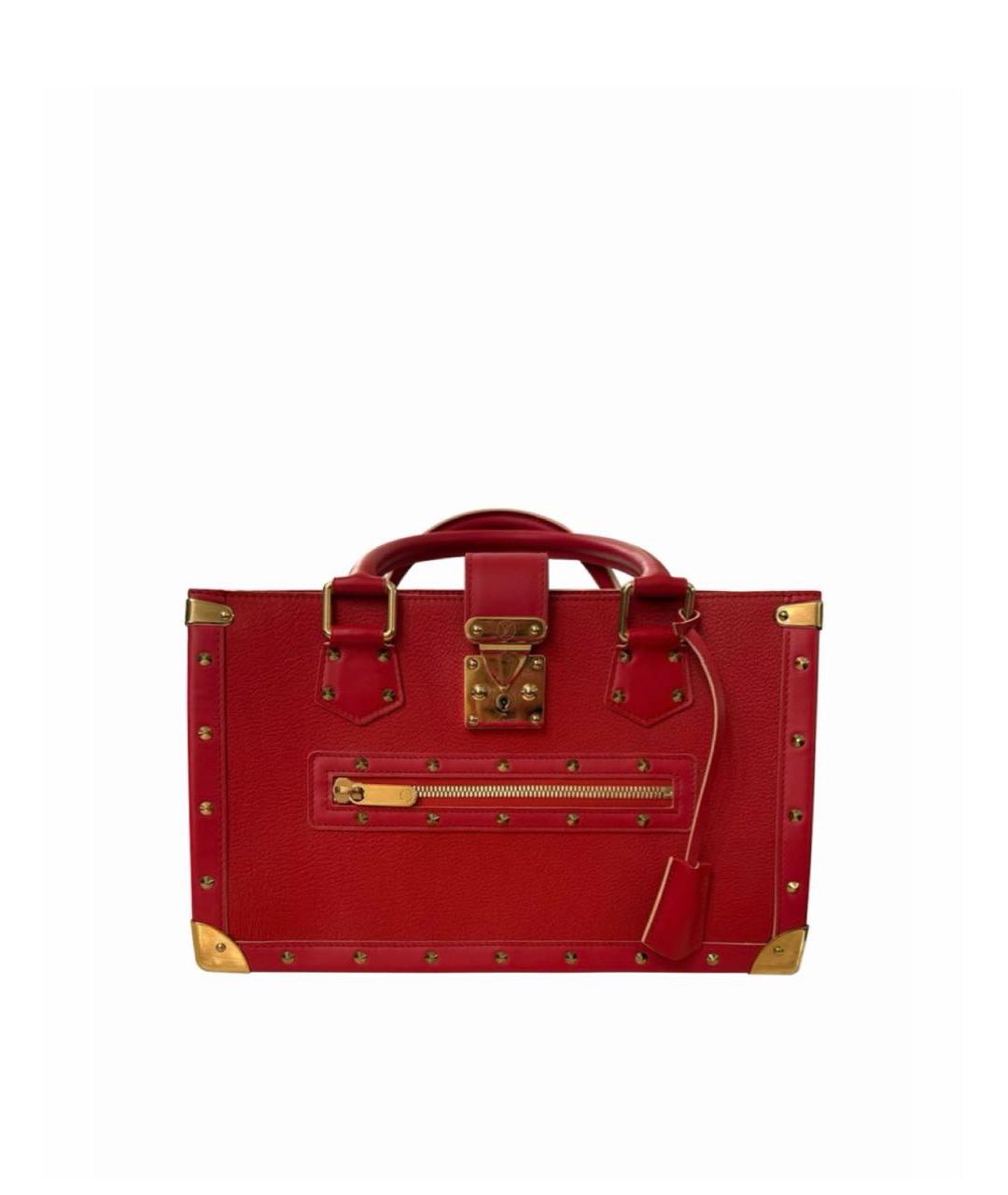 LOUIS VUITTON Красная кожаная сумка с короткими ручками, фото 9