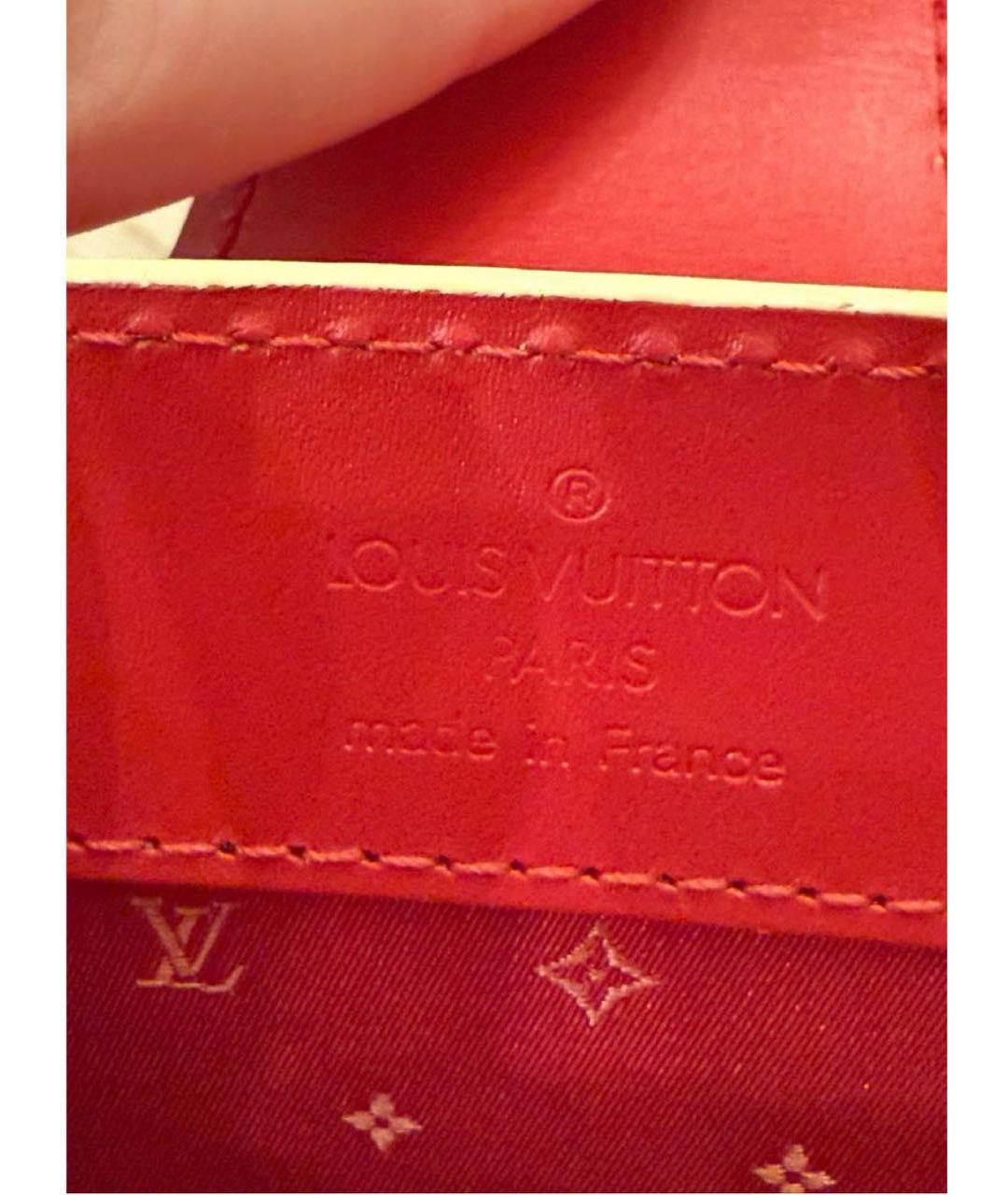 LOUIS VUITTON Красная кожаная сумка с короткими ручками, фото 4
