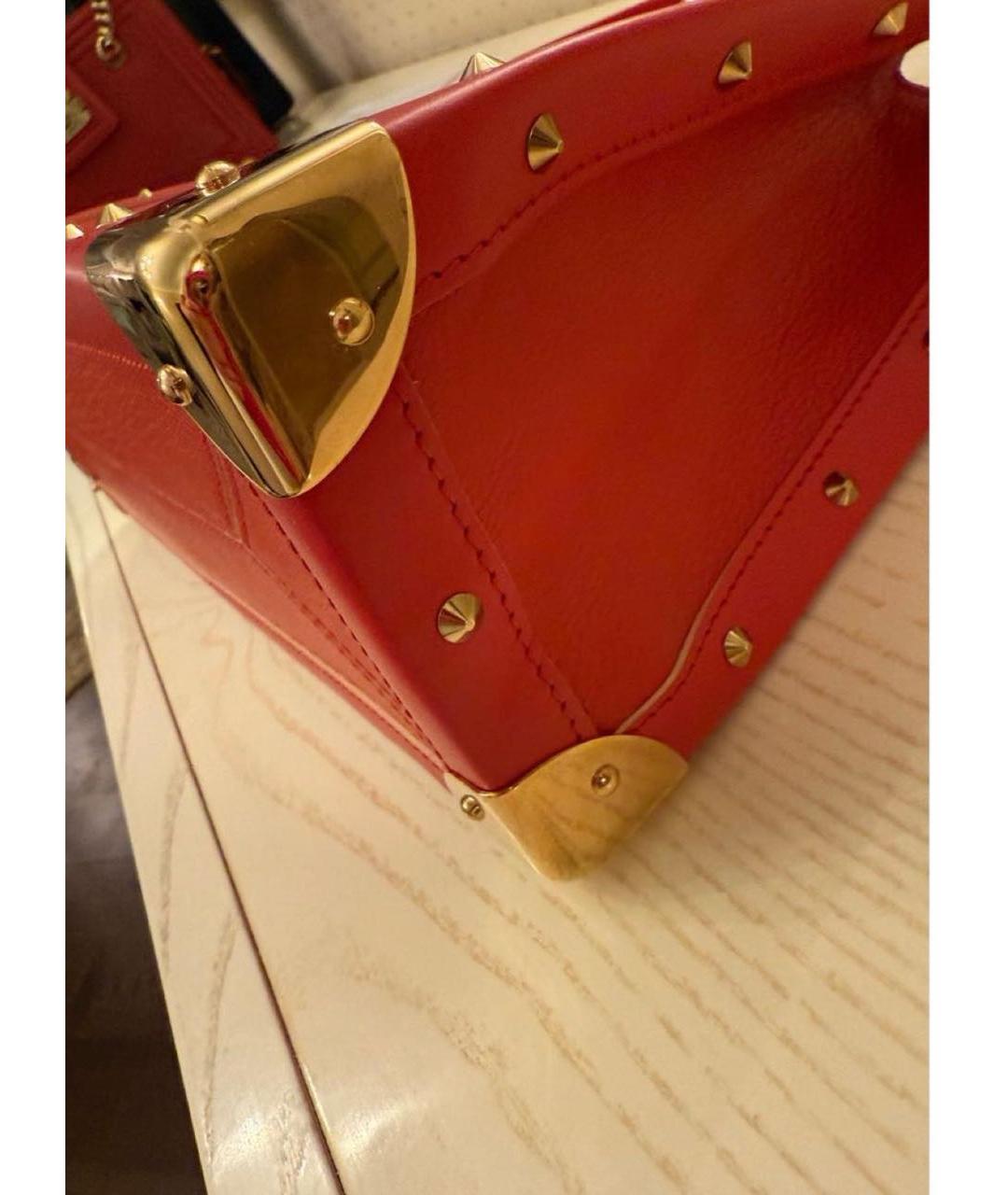 LOUIS VUITTON Красная кожаная сумка с короткими ручками, фото 6