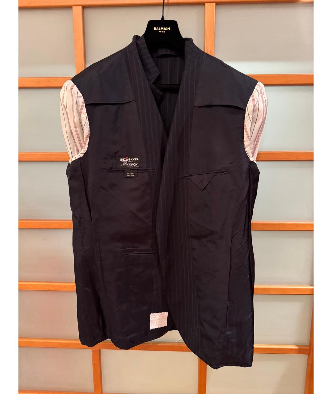 KITON Темно-синий классический костюм, фото 2