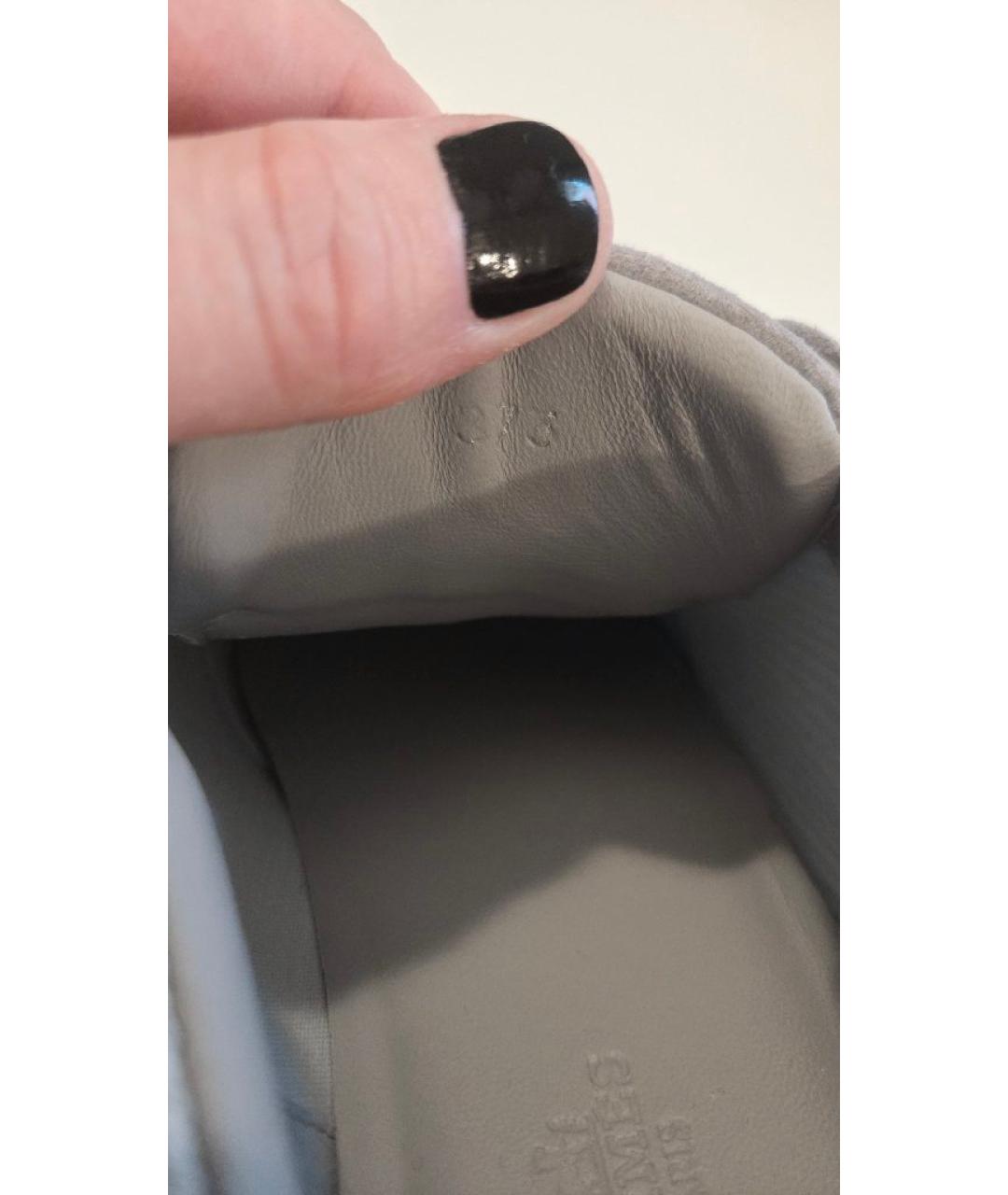 HERMES Серые кожаные кроссовки, фото 9