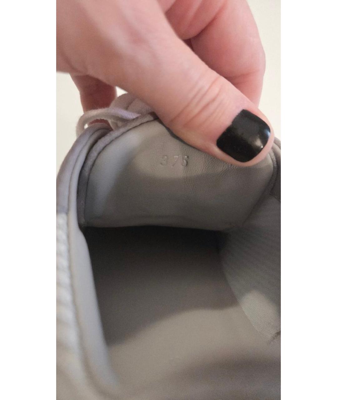 HERMES Серые кожаные кроссовки, фото 4