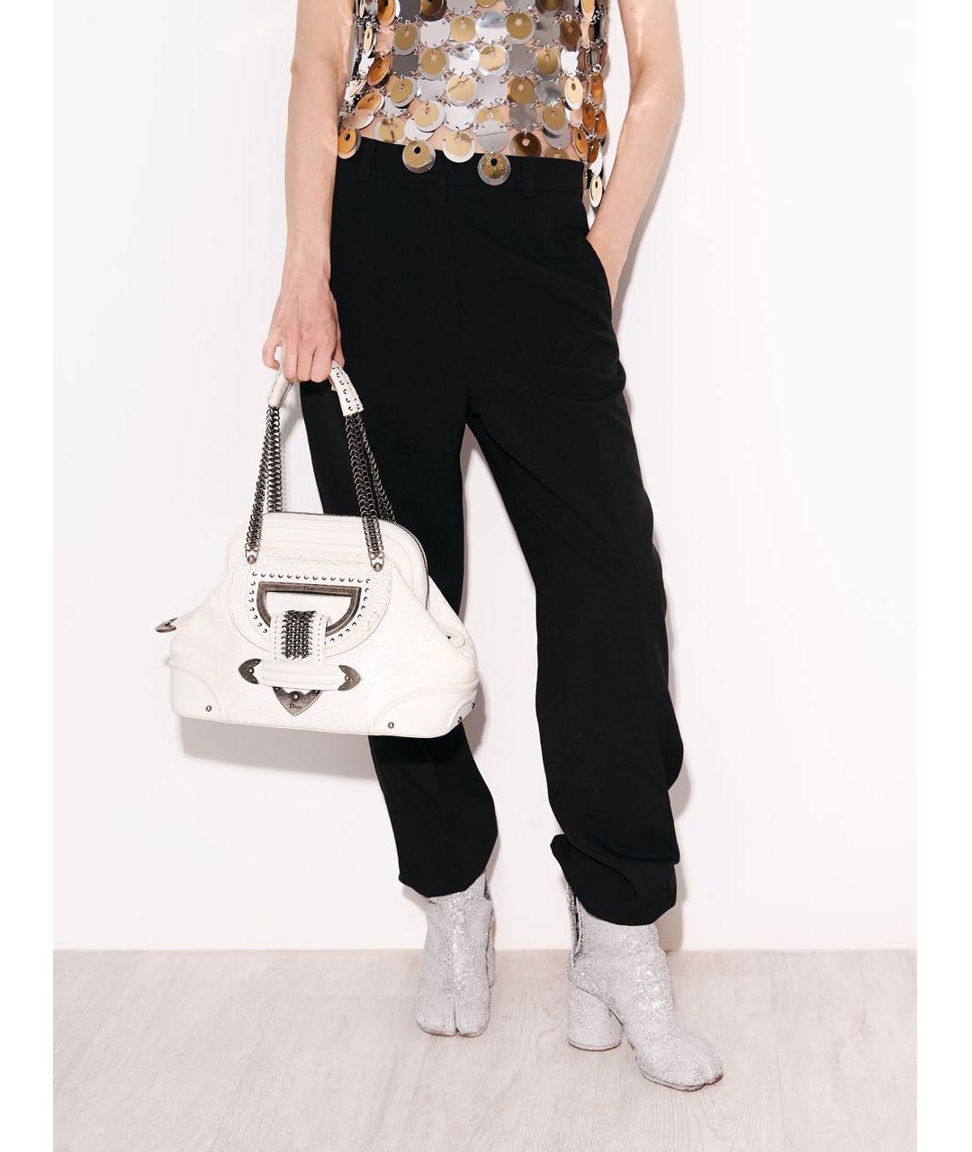 CHRISTIAN DIOR Белая кожаная сумка через плечо, фото 8