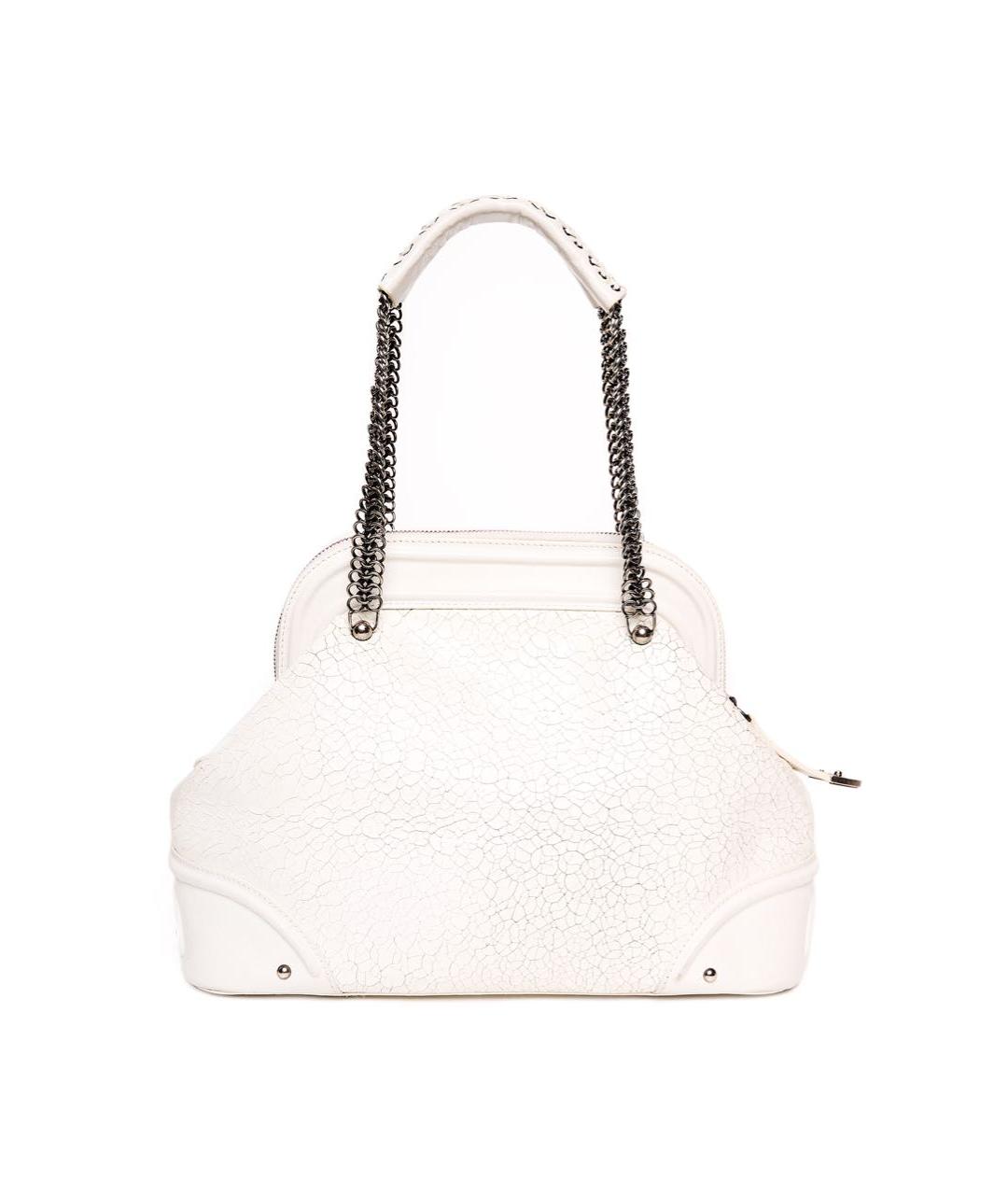CHRISTIAN DIOR Белая кожаная сумка через плечо, фото 3