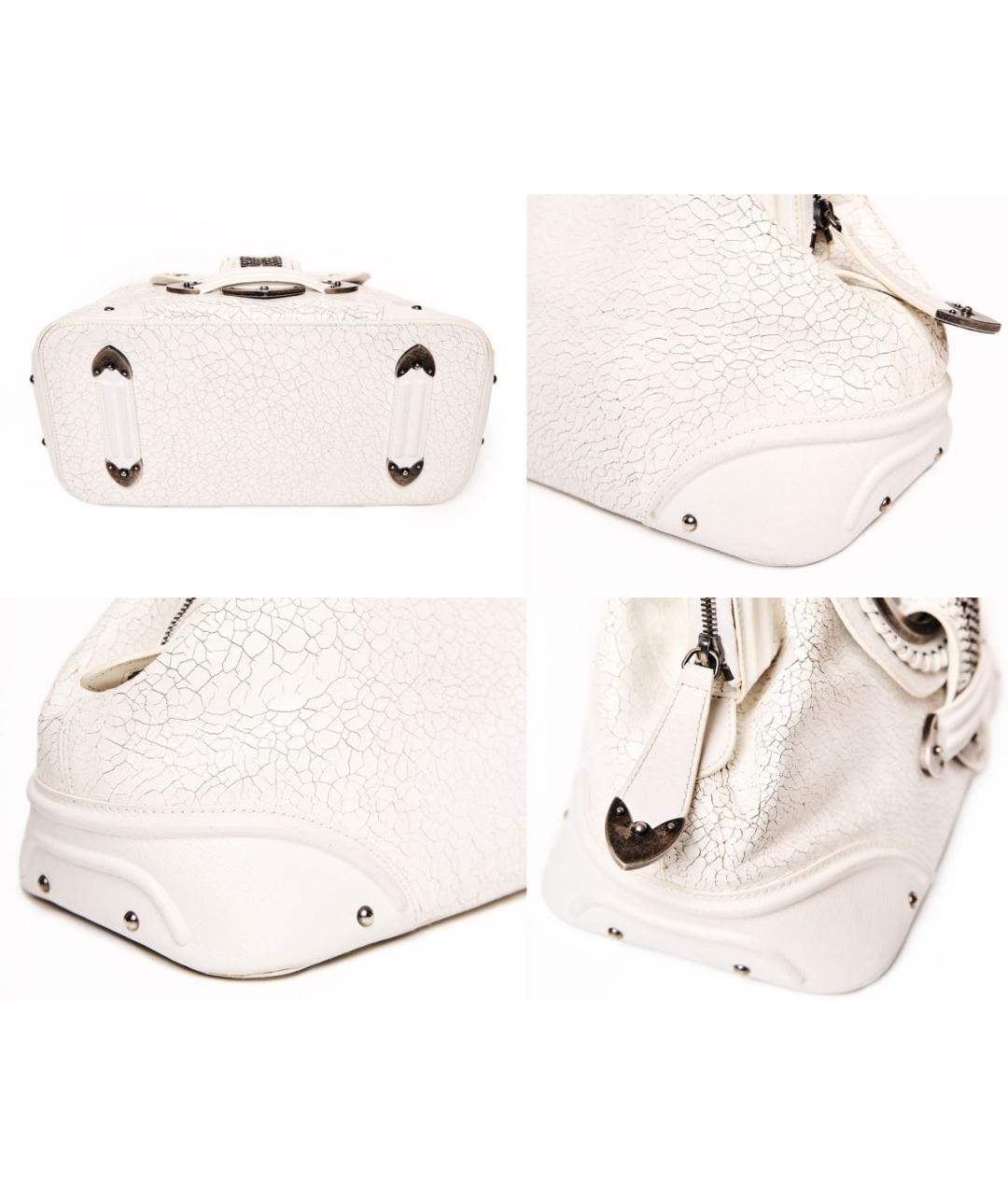 CHRISTIAN DIOR Белая кожаная сумка через плечо, фото 5