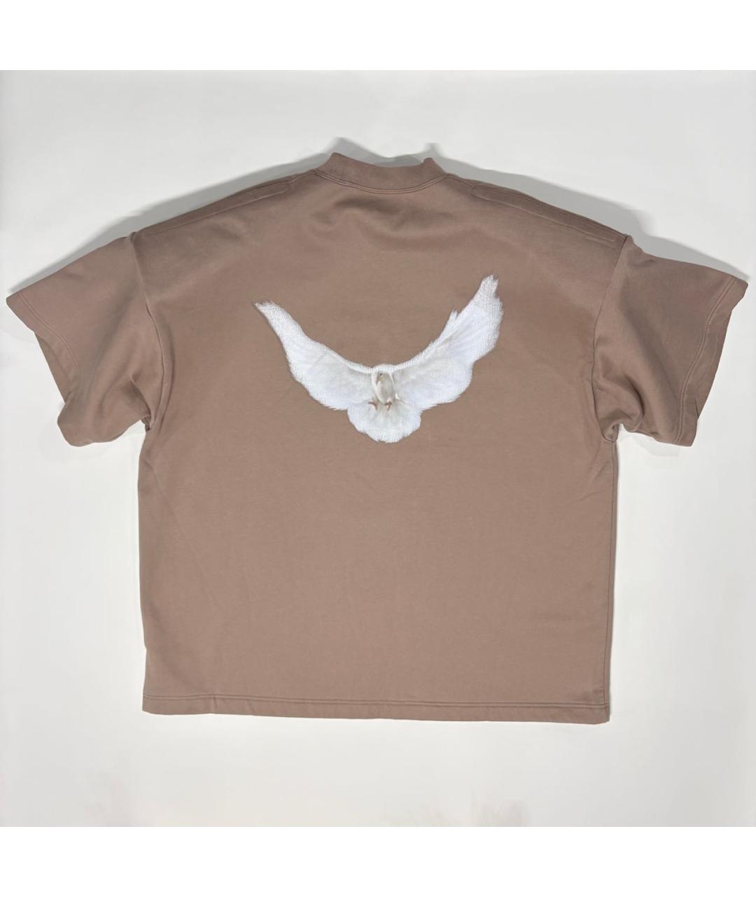 YEEZY Бежевая хлопковая футболка, фото 4