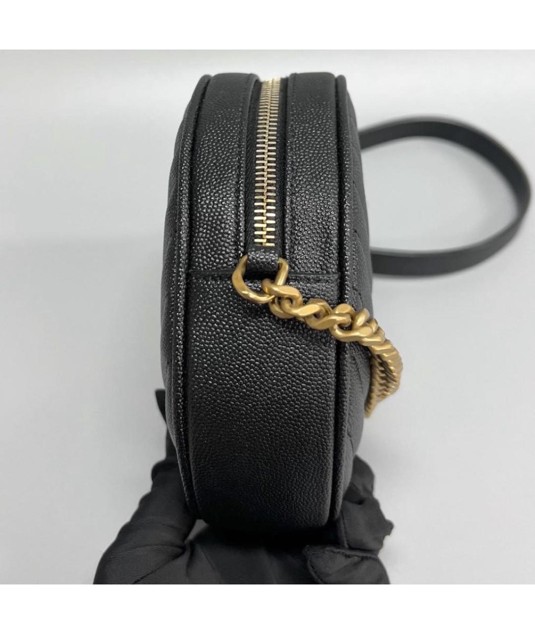 SAINT LAURENT Черная кожаная сумка через плечо, фото 4