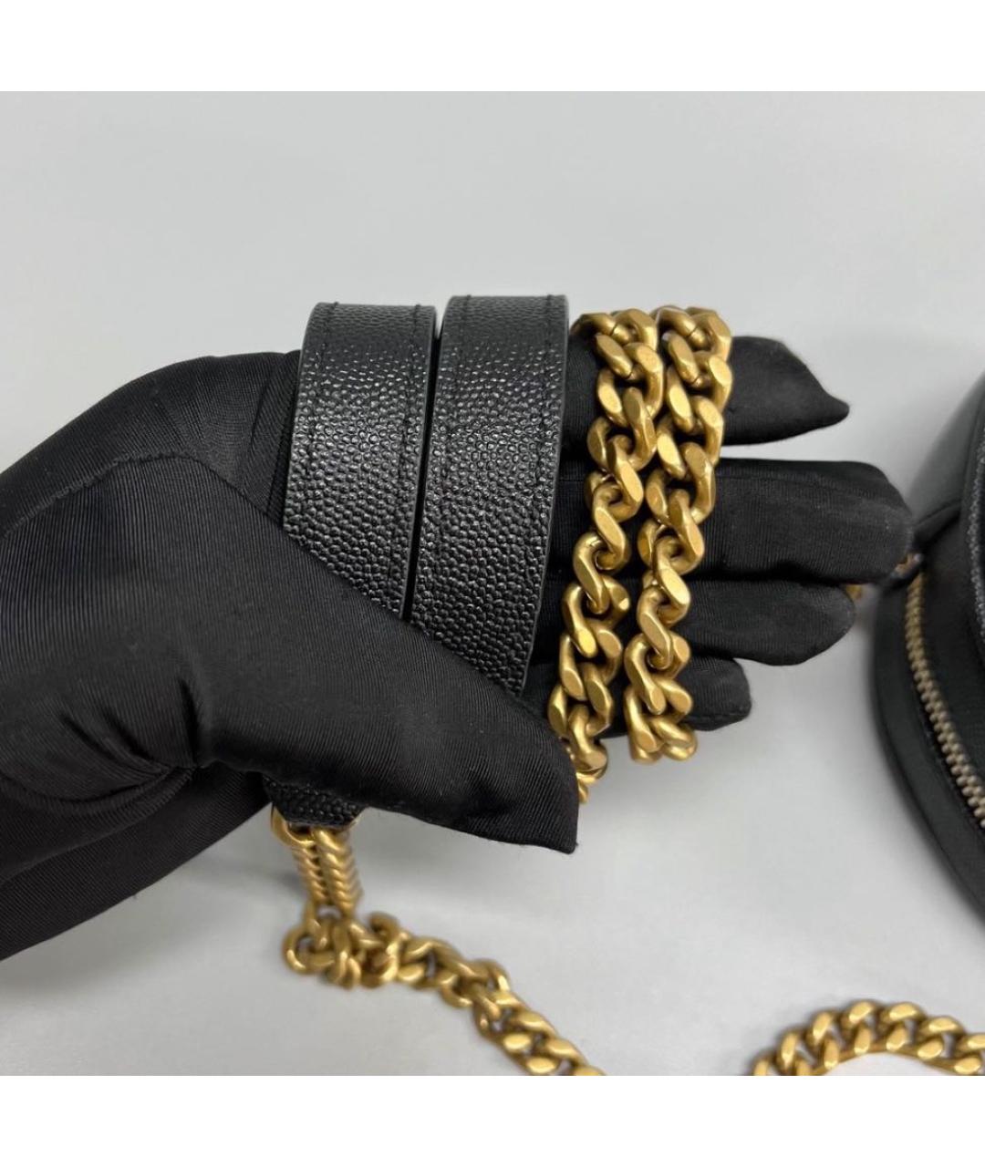 SAINT LAURENT Черная кожаная сумка через плечо, фото 5