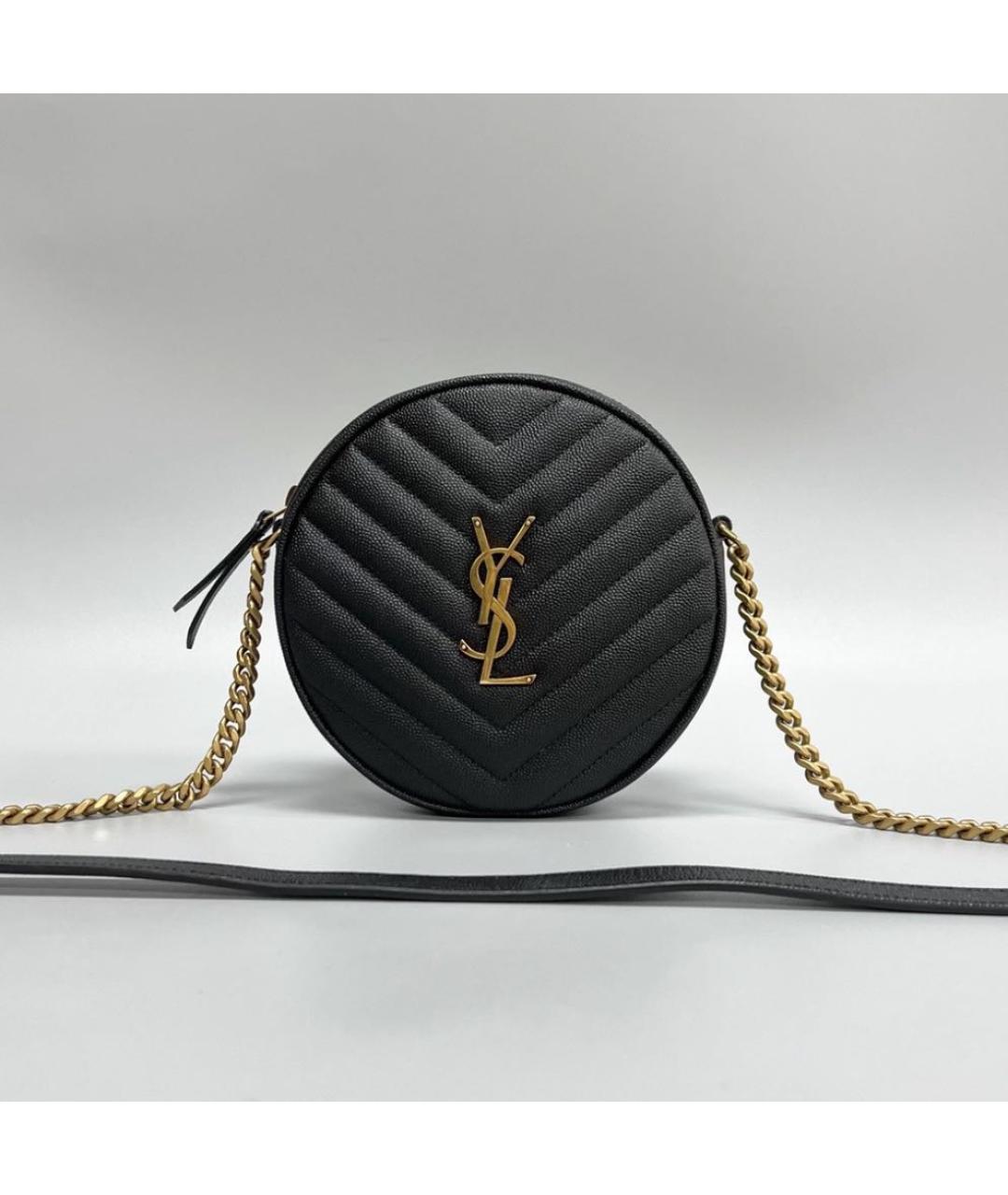 SAINT LAURENT Черная кожаная сумка через плечо, фото 6