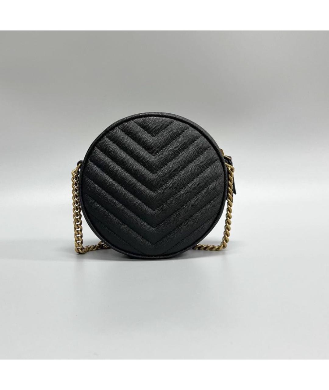 SAINT LAURENT Черная кожаная сумка через плечо, фото 2