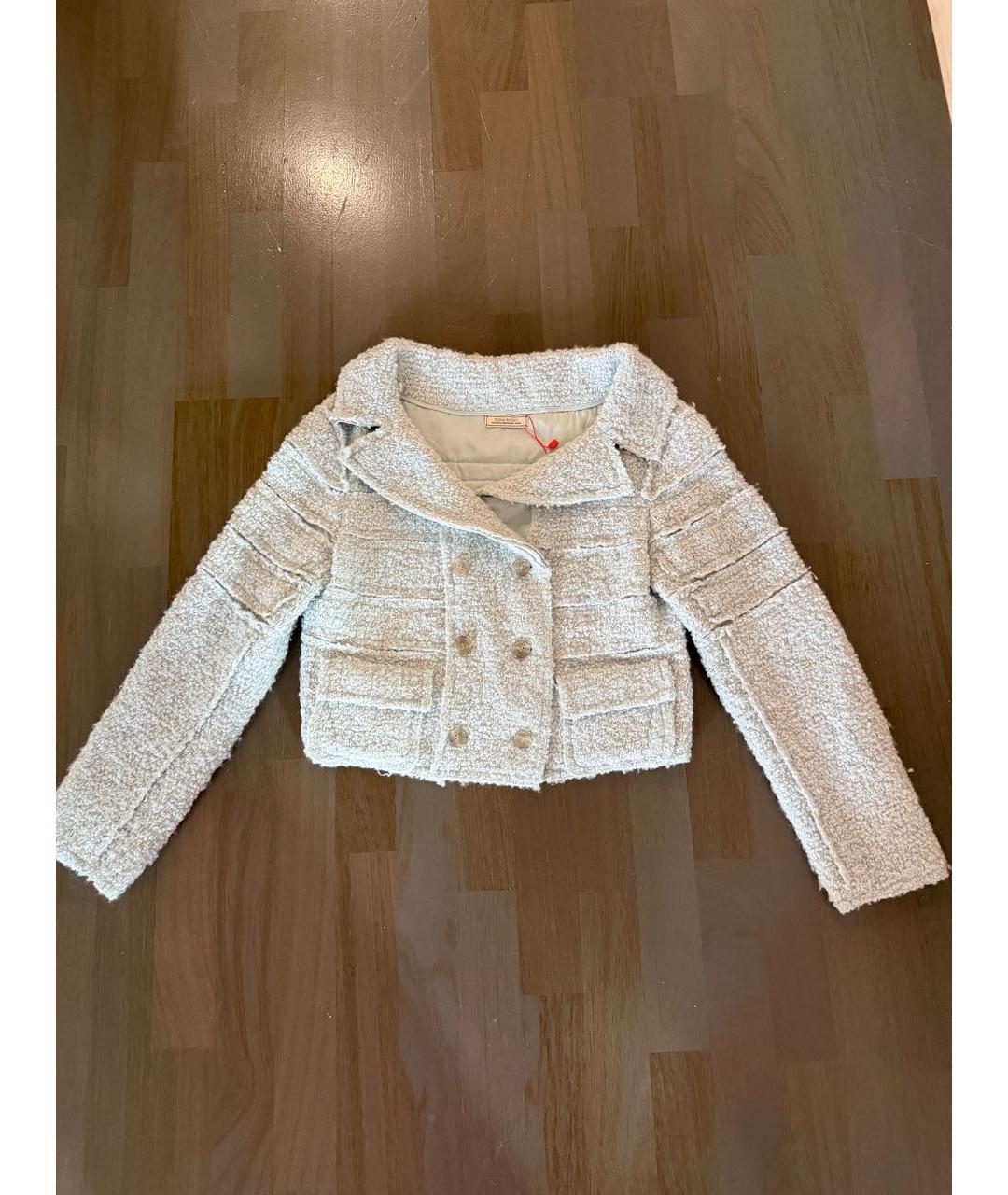 NINA RICCI Голубой шерстяной жакет/пиджак, фото 9