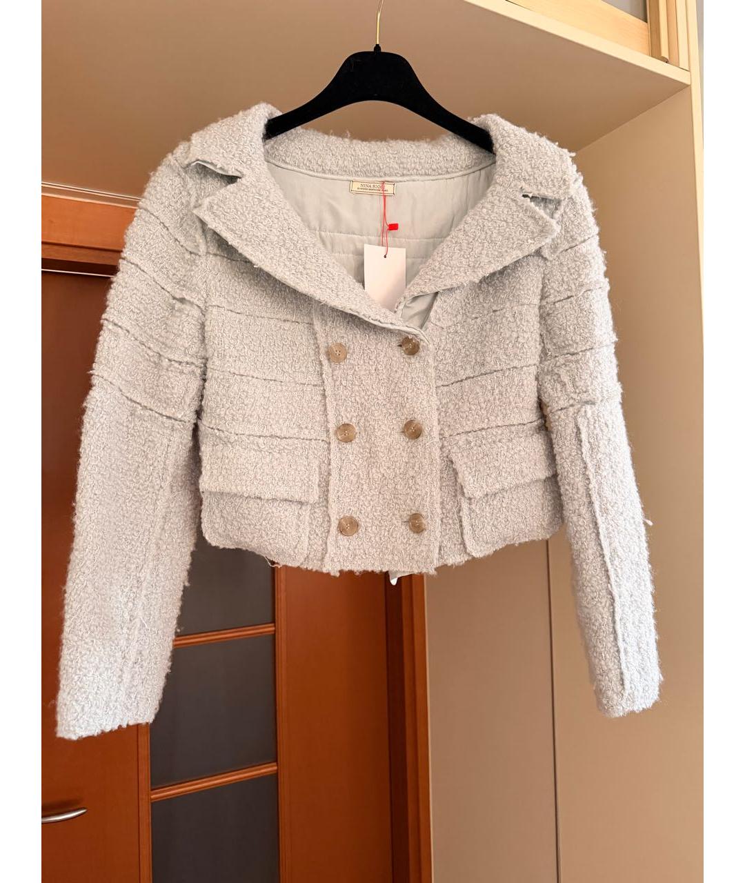 NINA RICCI Голубой шерстяной жакет/пиджак, фото 6