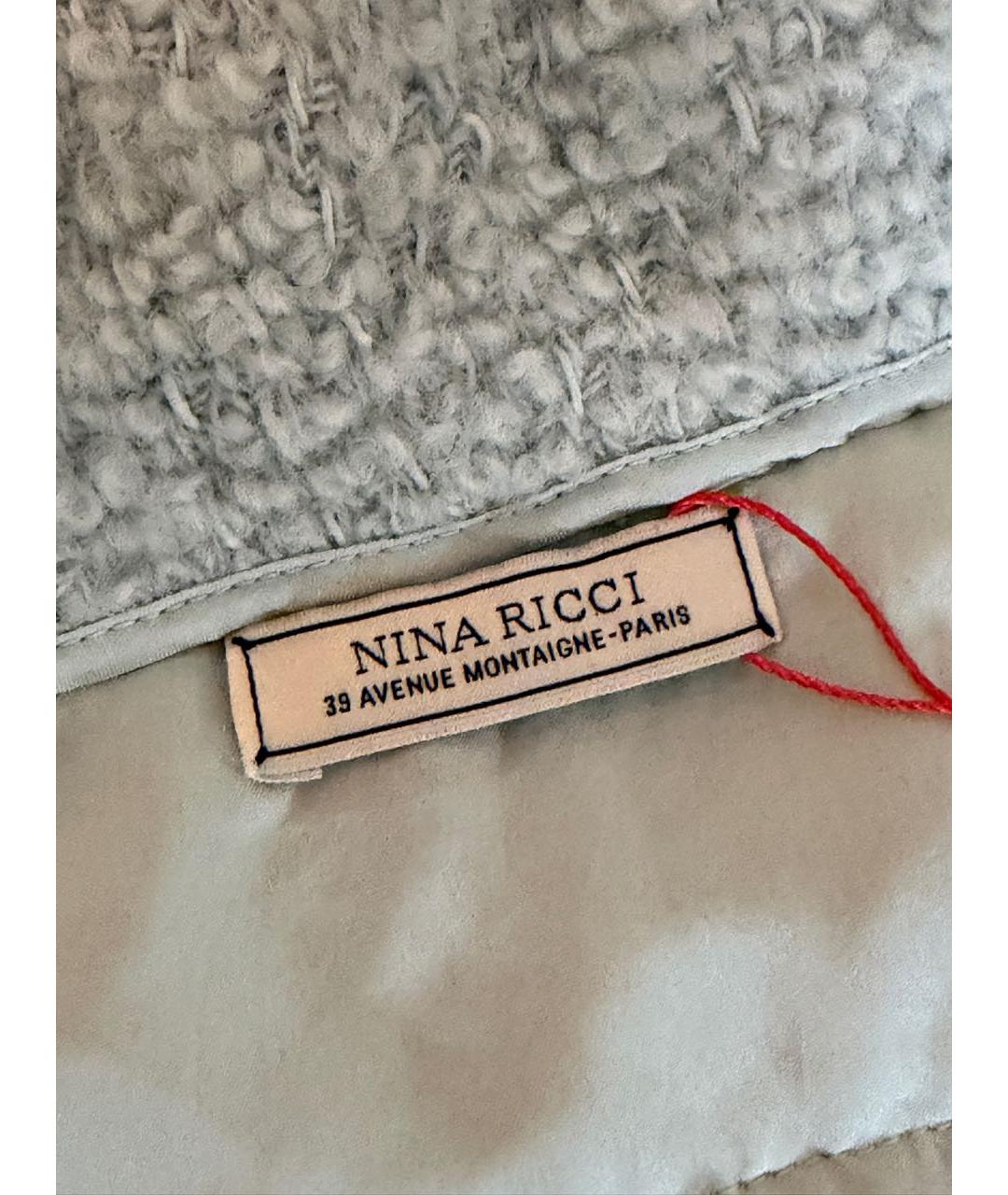 NINA RICCI Голубой шерстяной жакет/пиджак, фото 3